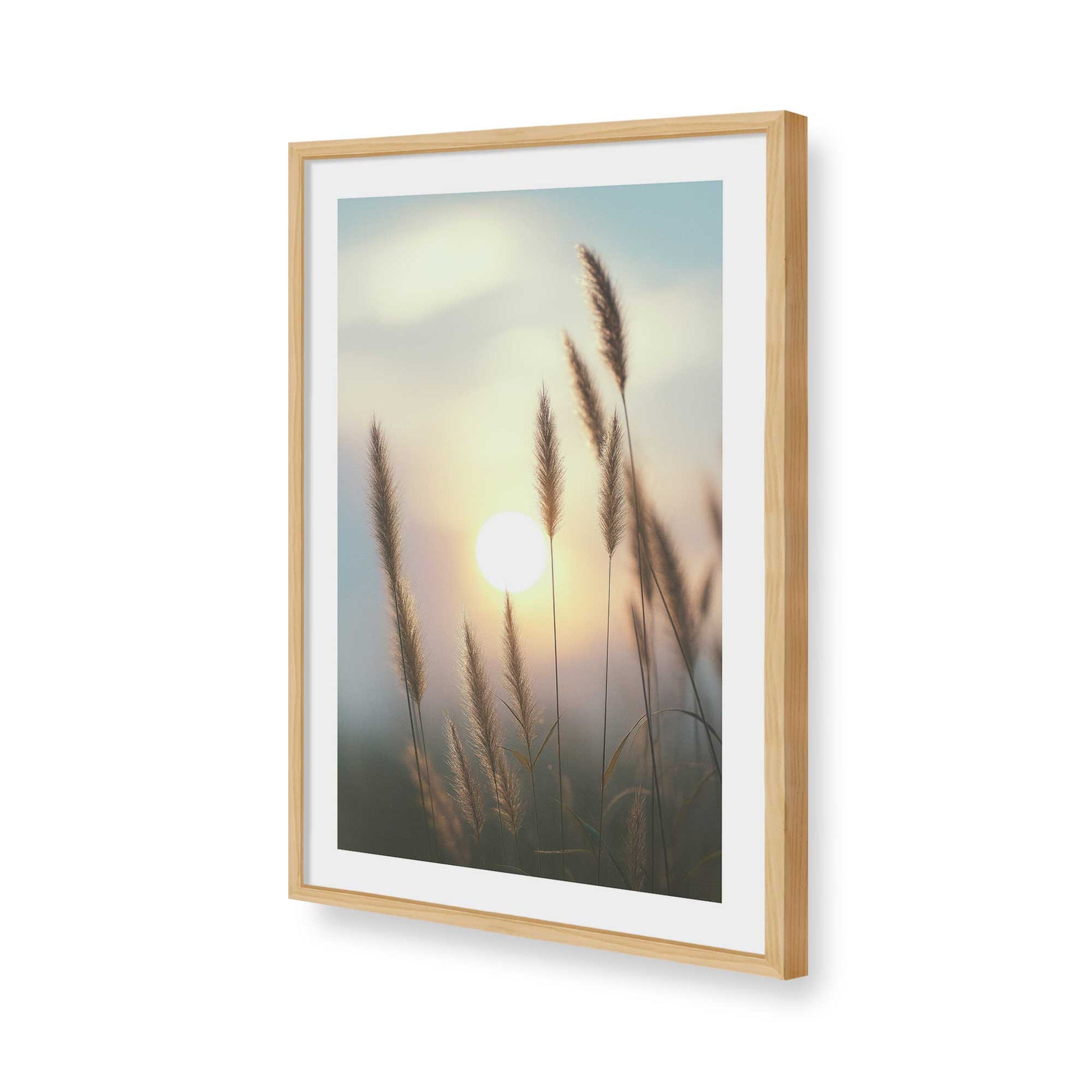 [Color:American Maple], Picture of art in a American Maple frame of the corner