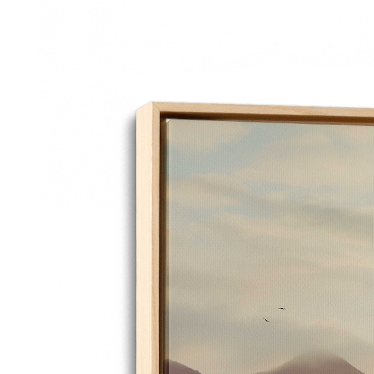 [Color:American Maple], Picture of art in a American Maple frame at an angle