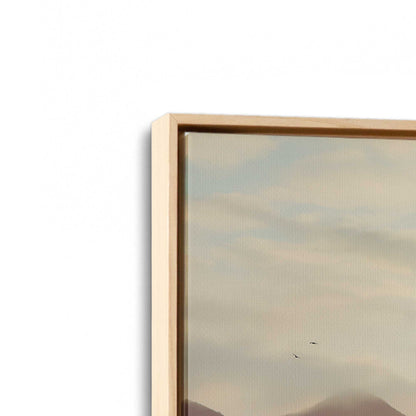 [Color:American Maple], Picture of art in a American Maple frame at an angle