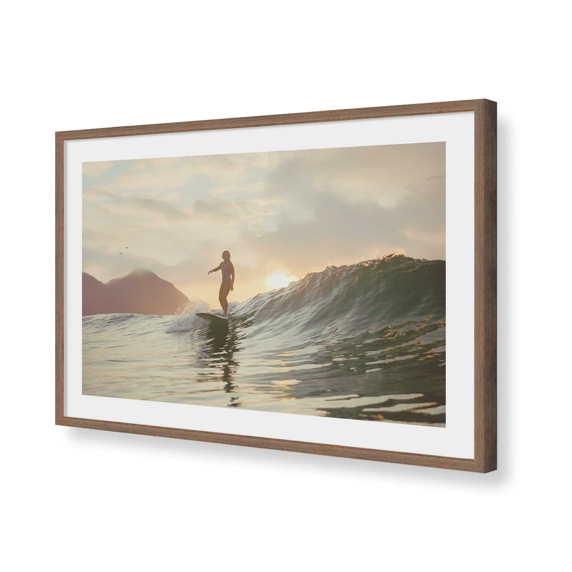 [Color:Walnut], Picture of art in a Walnut frame of the corner