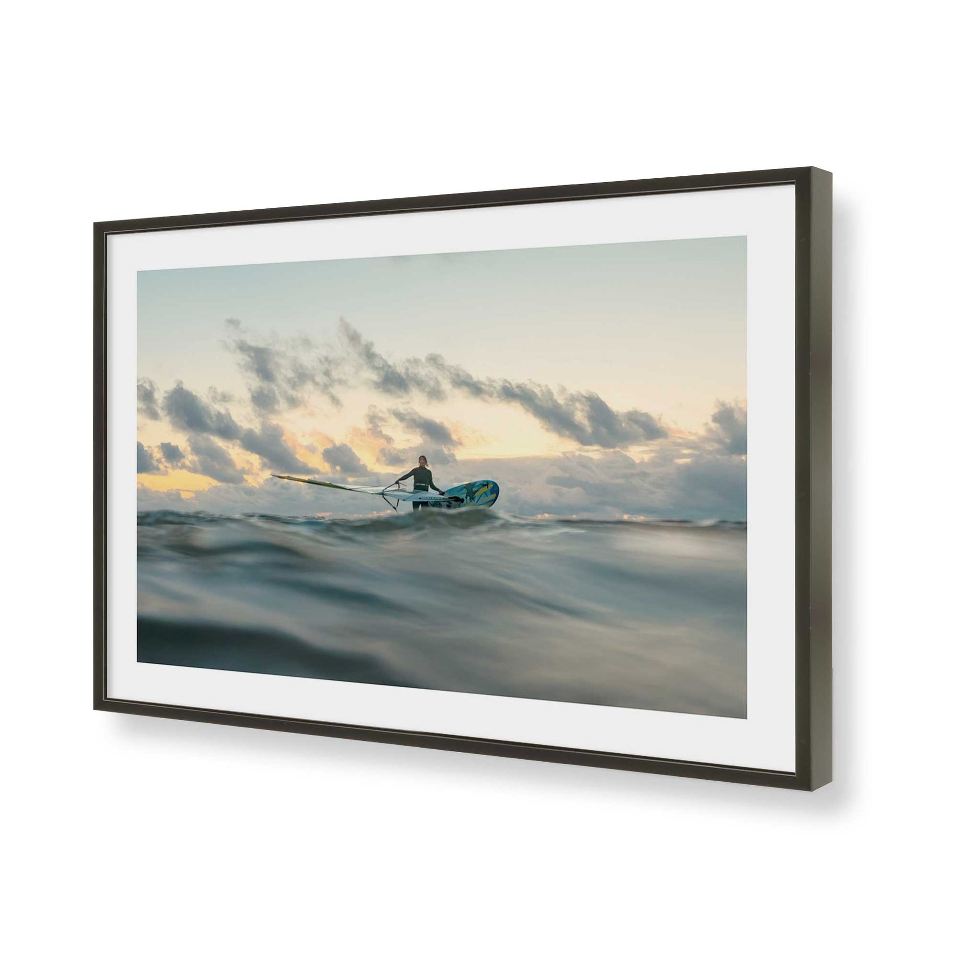 [Color:Satin Black], Picture of art in a Satin Black frame of the corner