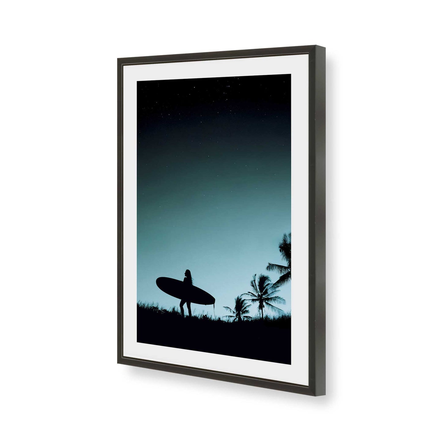 [Color:Satin Black], Picture of art in a Satin Black frame of the corner