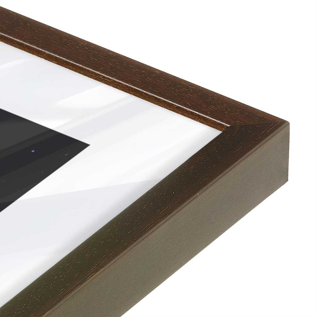 [Color:Brown], Picture of art in a Brown frame at an angle