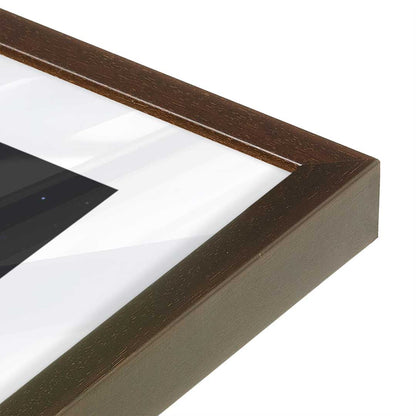 [Color:Brown], Picture of art in a Brown frame at an angle