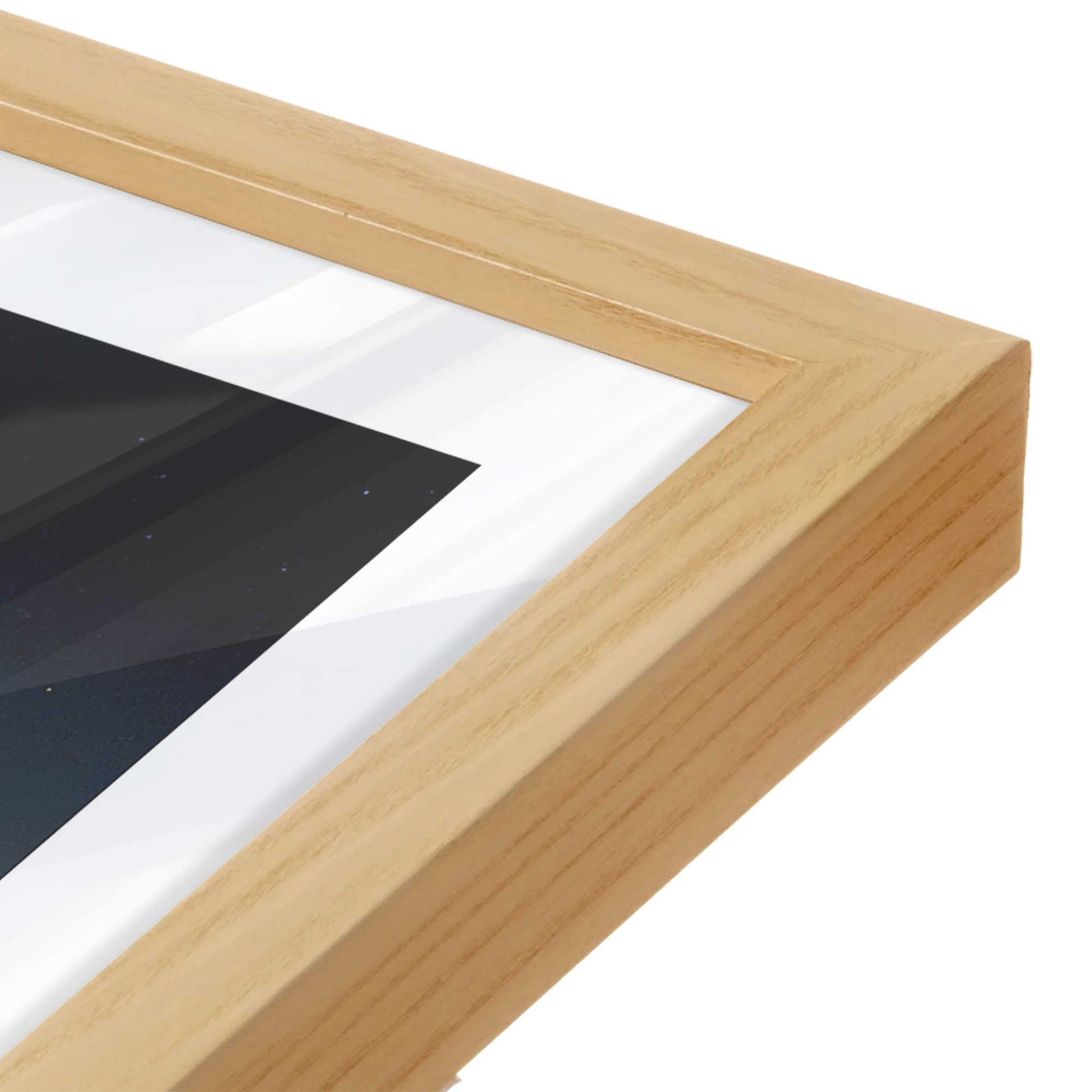[Color:American Maple], Picture of art in a American Maple frame at an angle