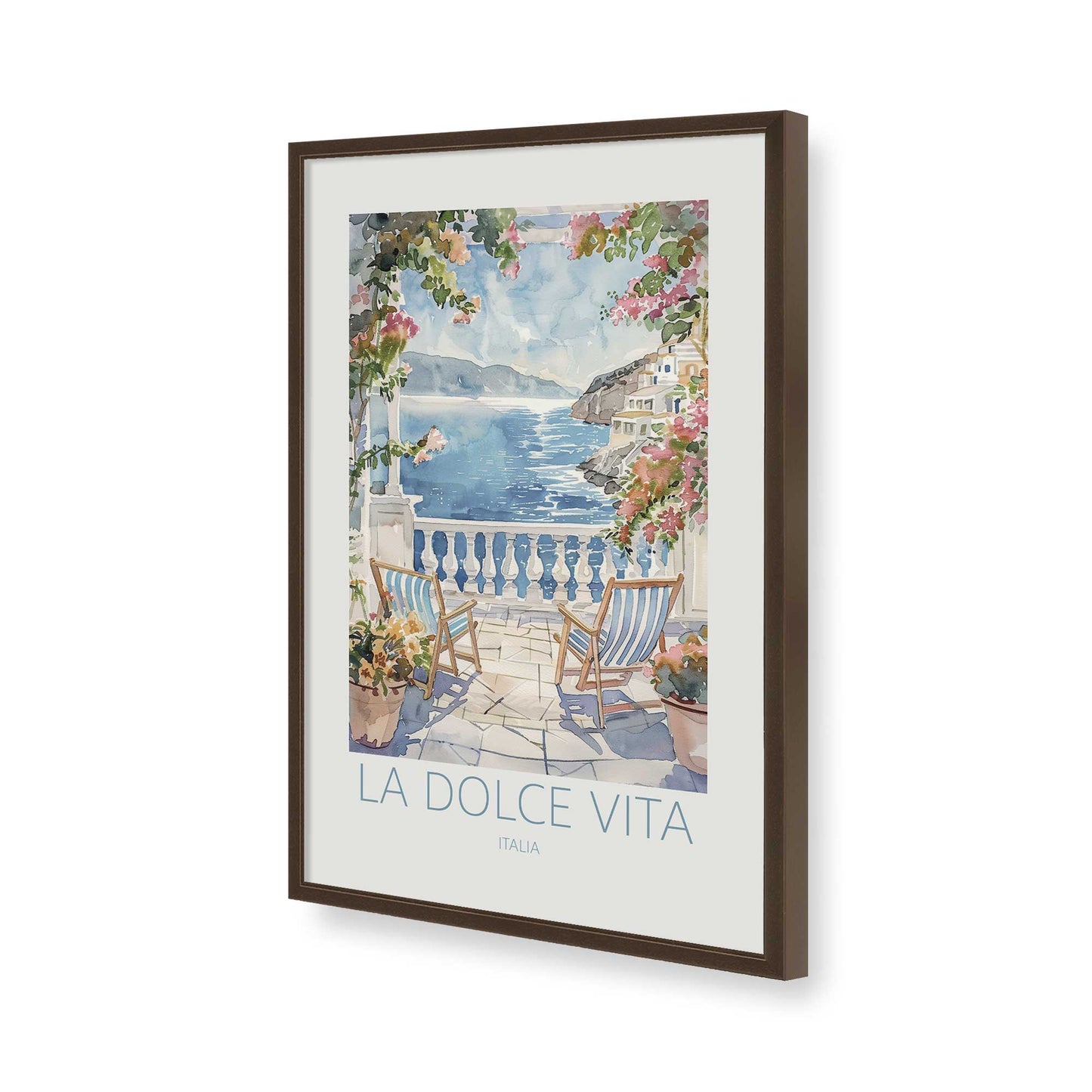 [Color:Brown], Picture of art in a Brown frame of the corner