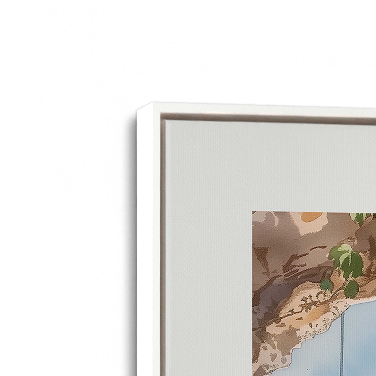 [Color:Opaque White], Picture of art in a White frame at an angle