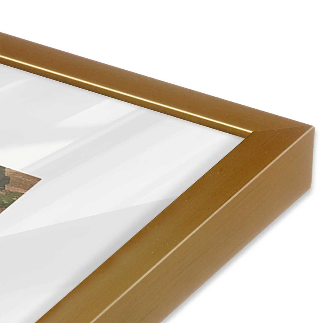 [Color:Polished Gold], Picture of art in a Polished Gold frame at an angle