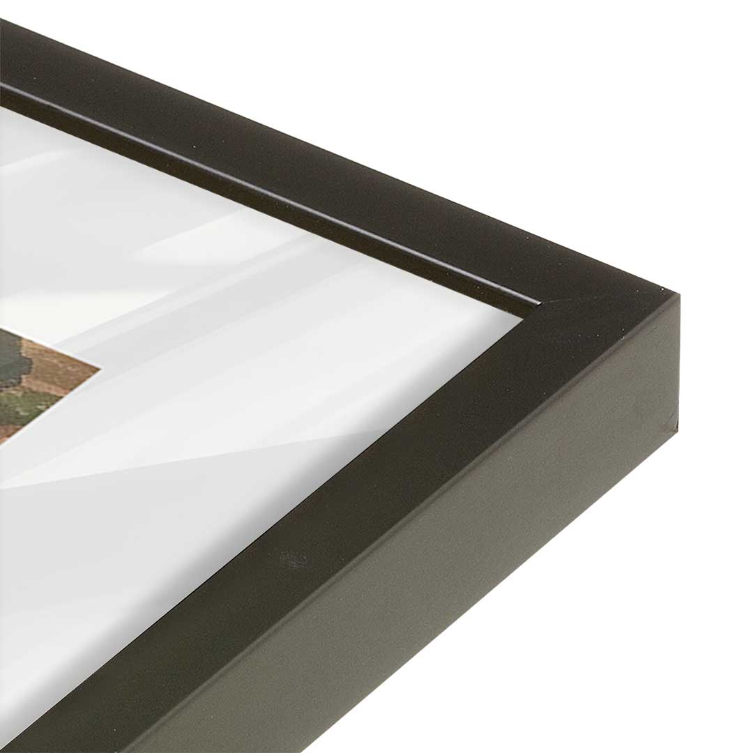 [Color:Satin Black], Picture of art in a Satin Black frame at an angle