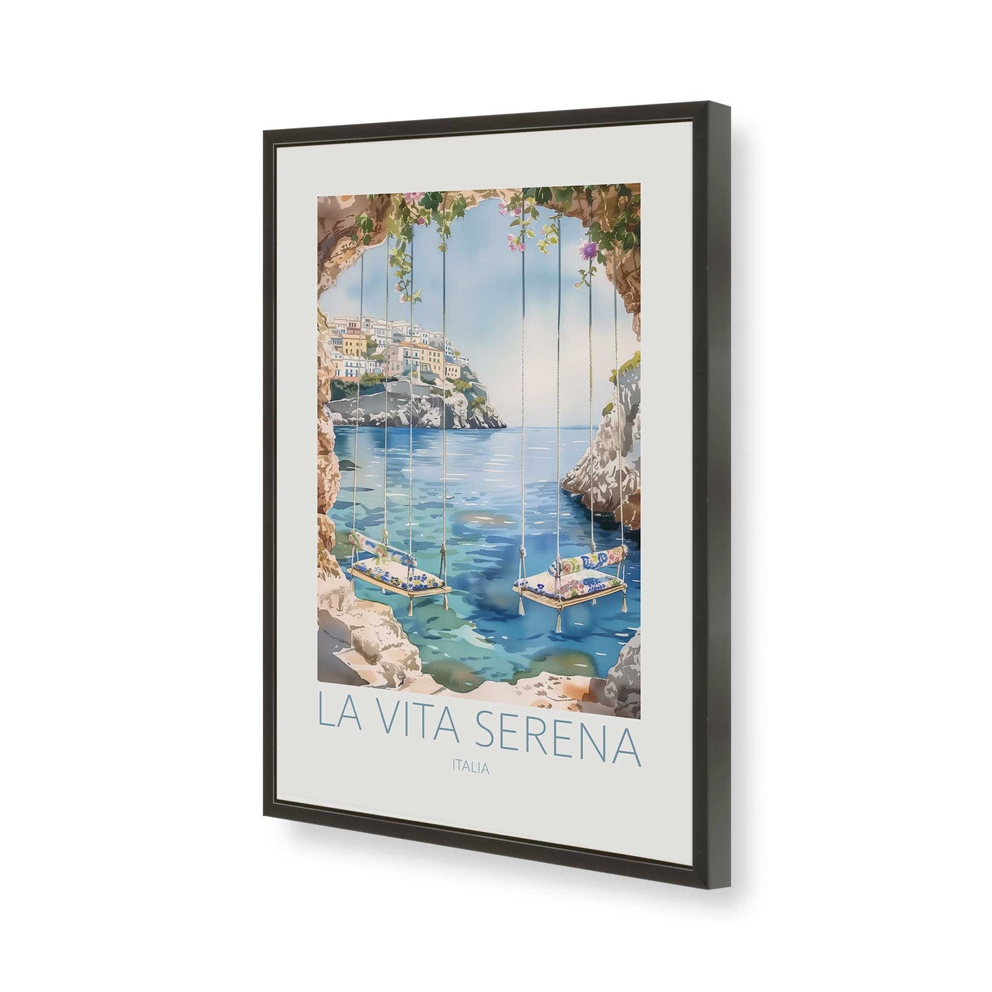 [Color:Satin Black], Picture of art in a Satin Black frame of the corner