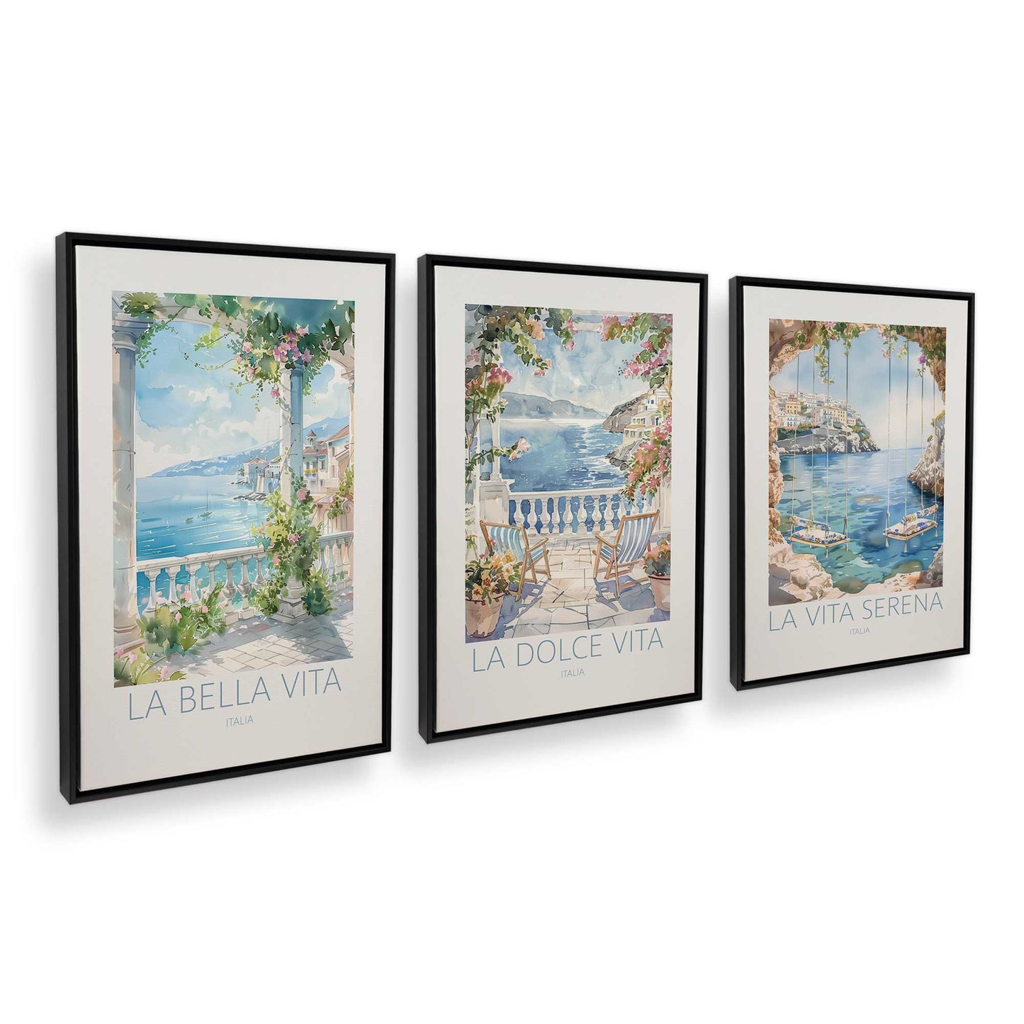 [Color:Satin Black], Picture of art in a Satin Black frame at an angle