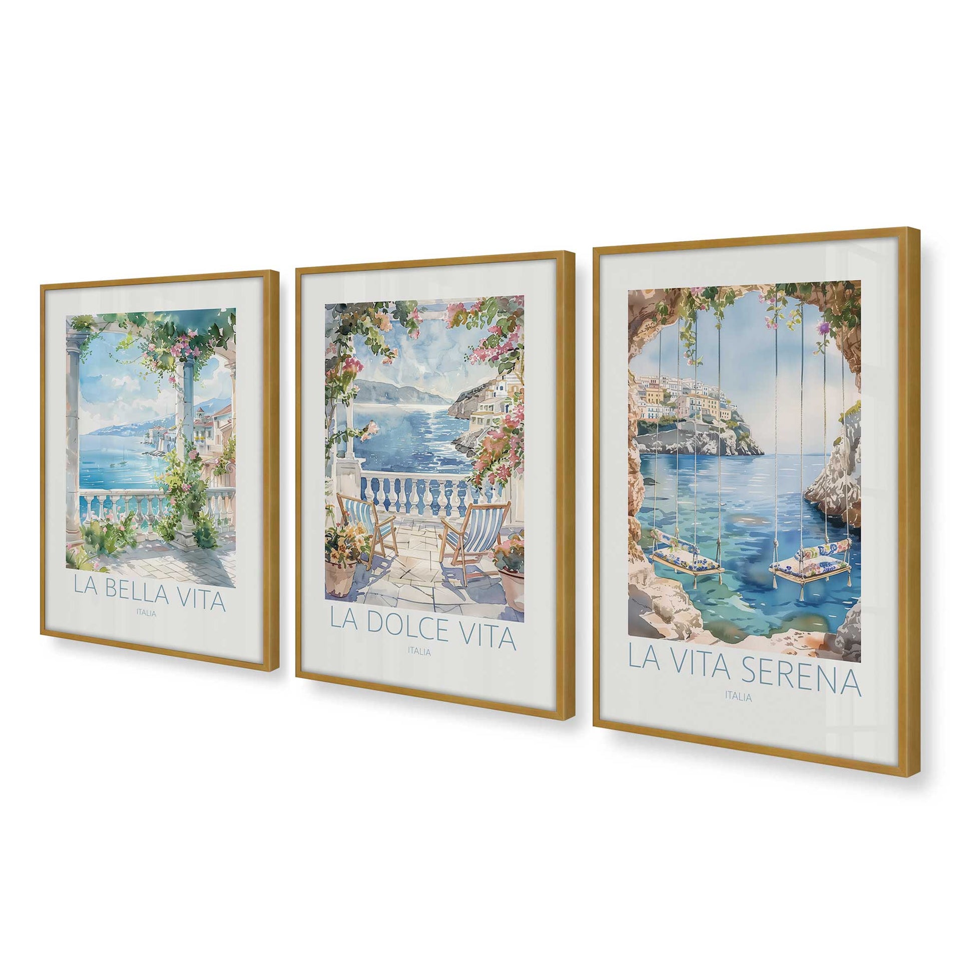[Color:Polished Gold], Picture of art in a Polished Gold frame at an angle