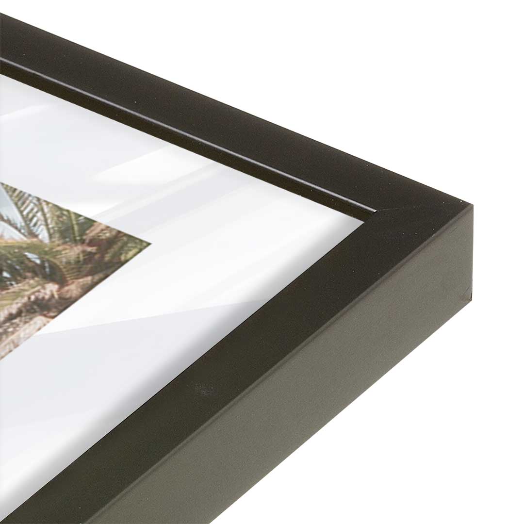[Color:Satin Black], Picture of art in a Satin Black frame at an angle