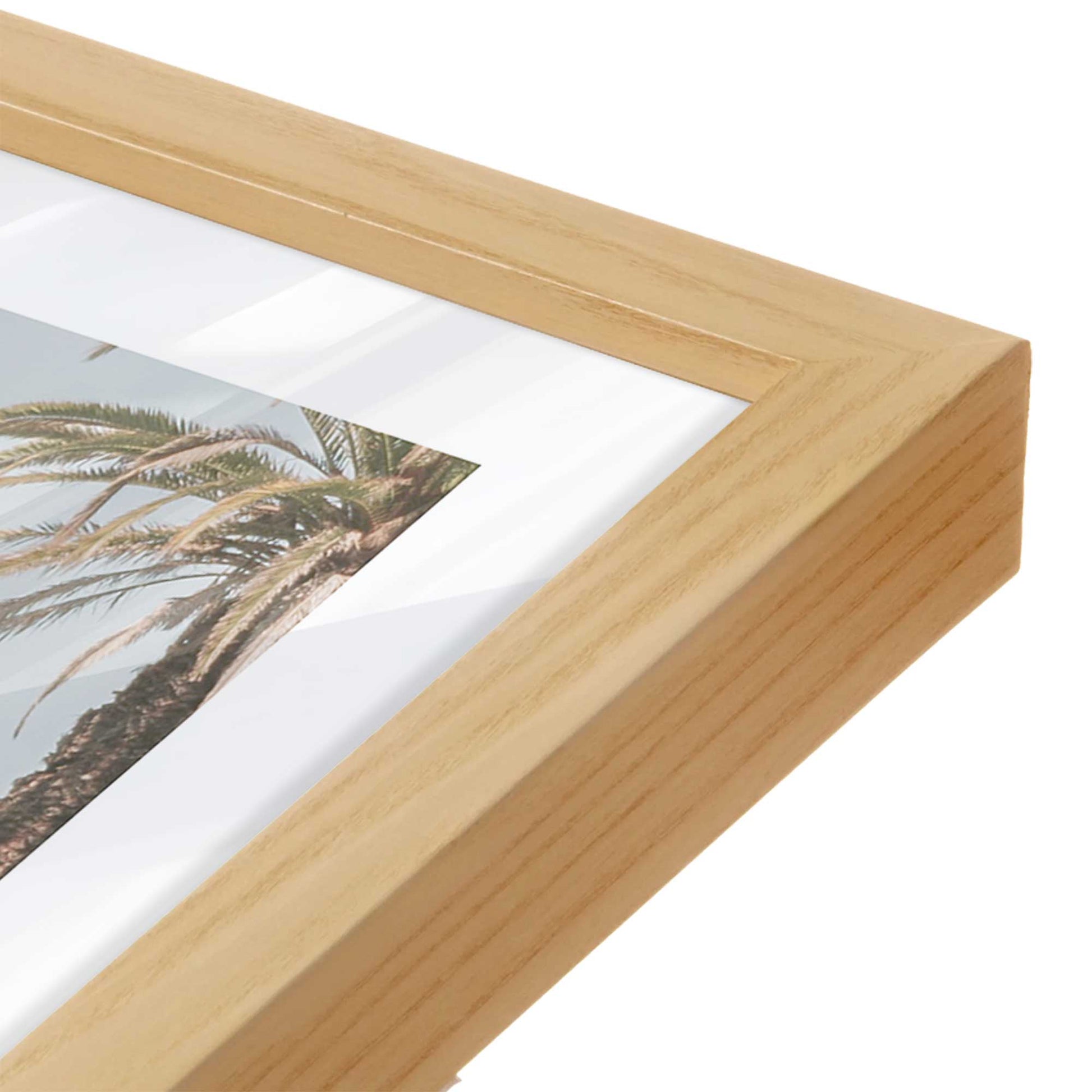 [Color:American Maple], Picture of art in a American Maple frame at an angle
