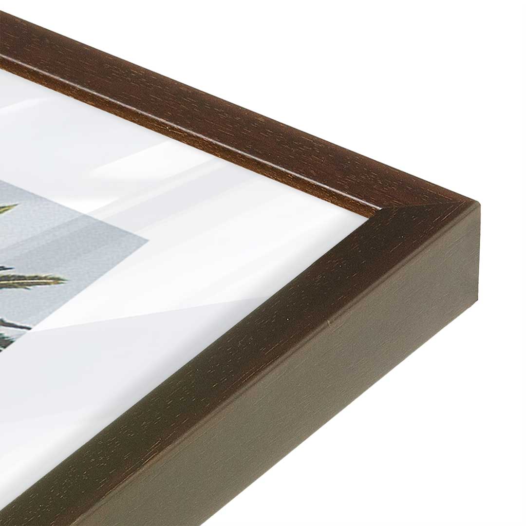 [Color:Brown], Picture of art in a Brown frame at an angle
