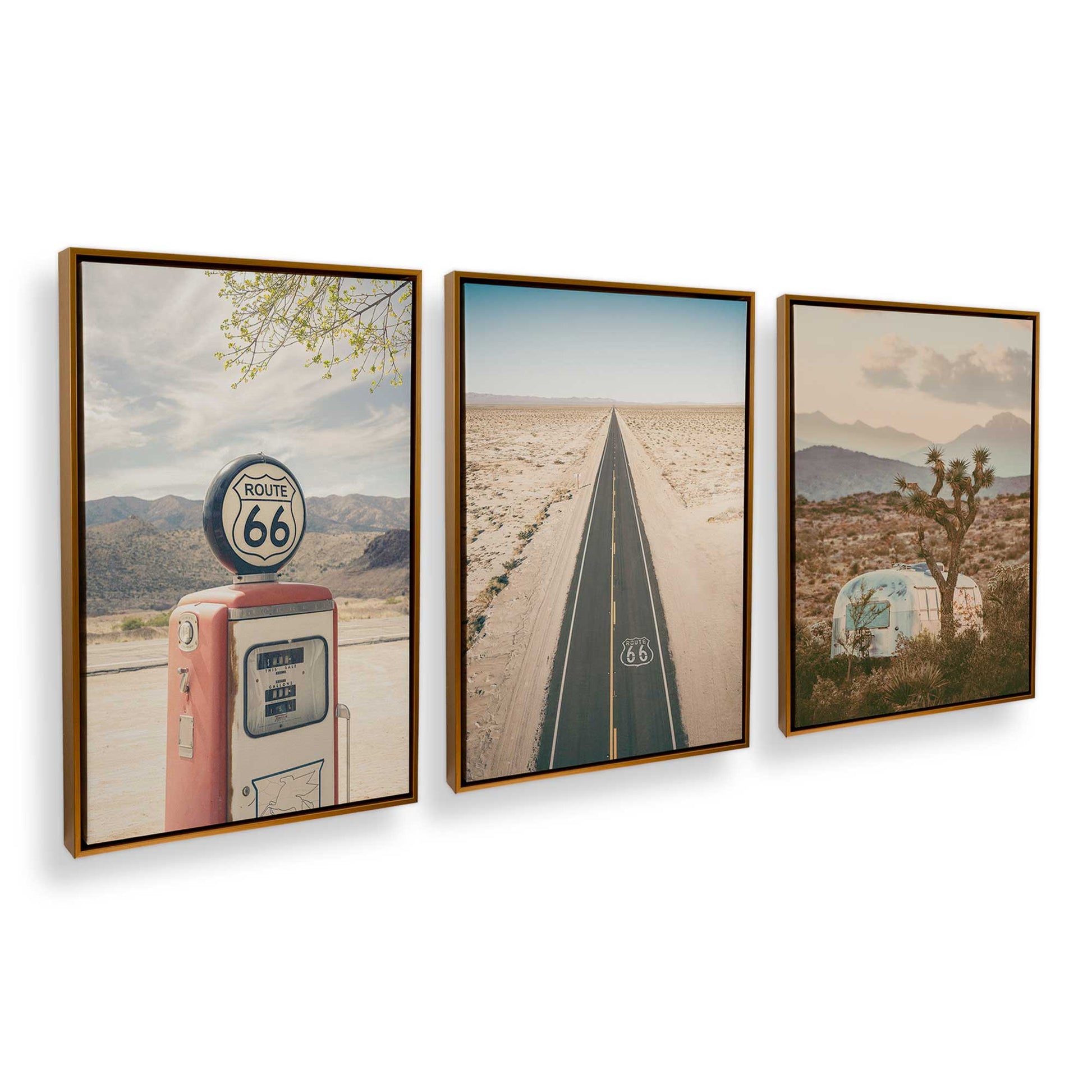 [Color:Polished Gold], Picture of art in a Polished Gold frame at an angle