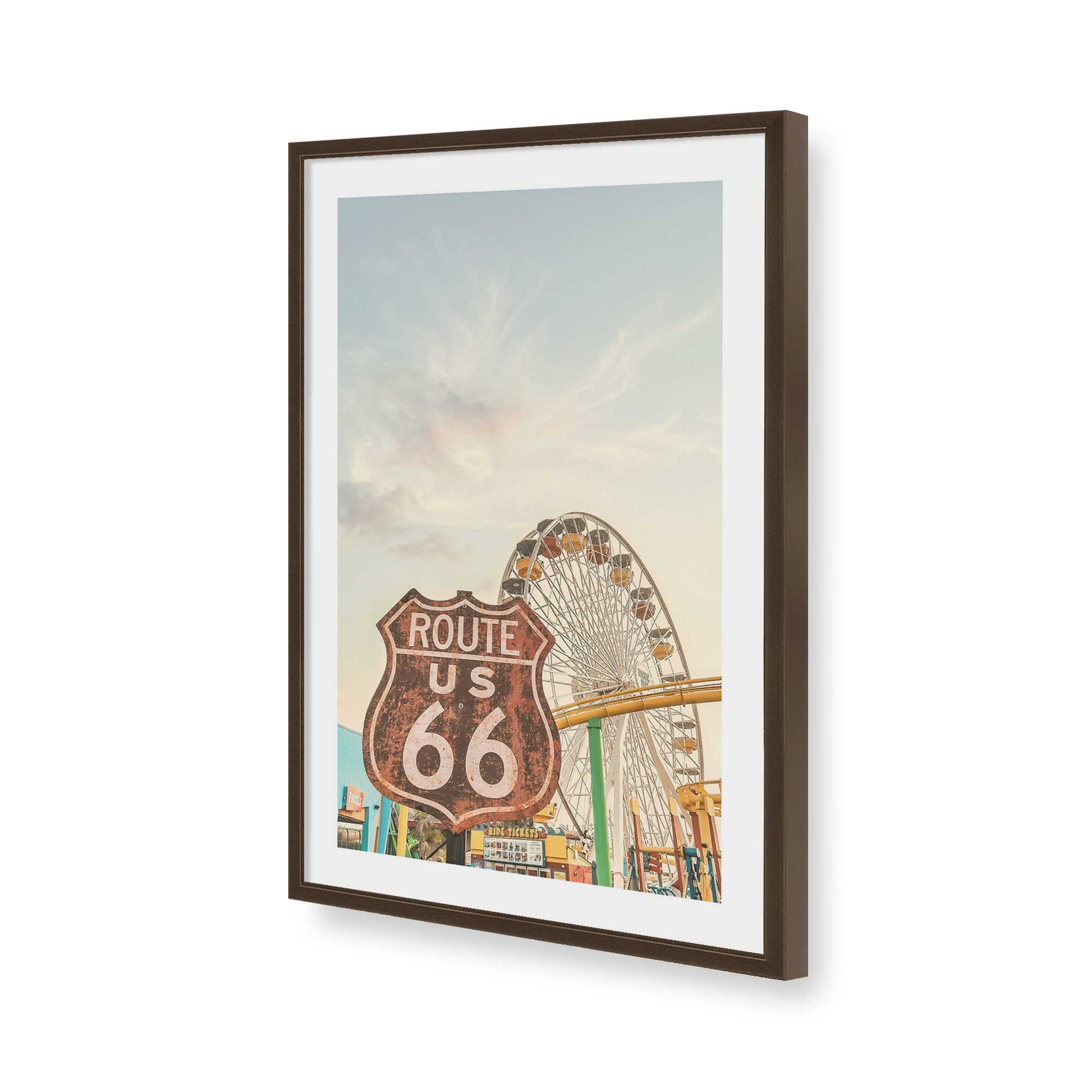 [Color:Brown], Picture of art in a Brown frame of the corner