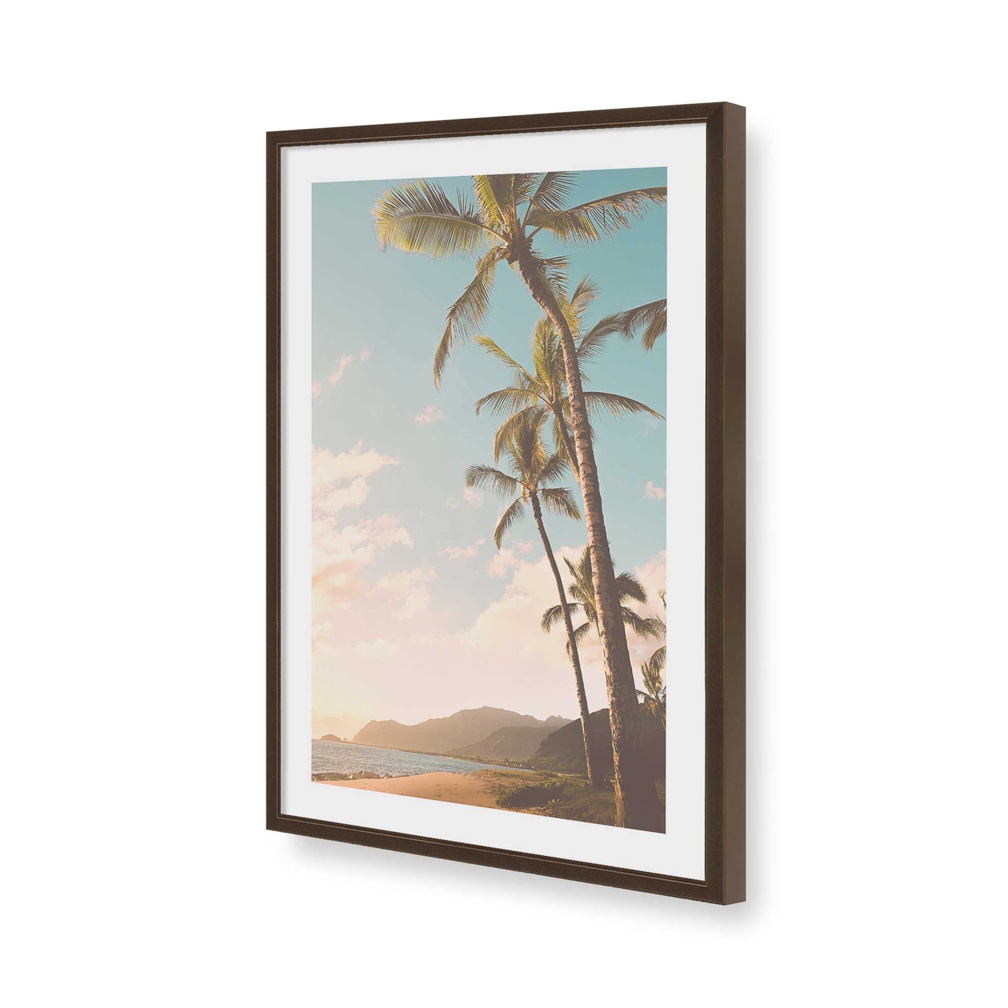 [Color:Brown], Picture of art in a Brown frame of the corner