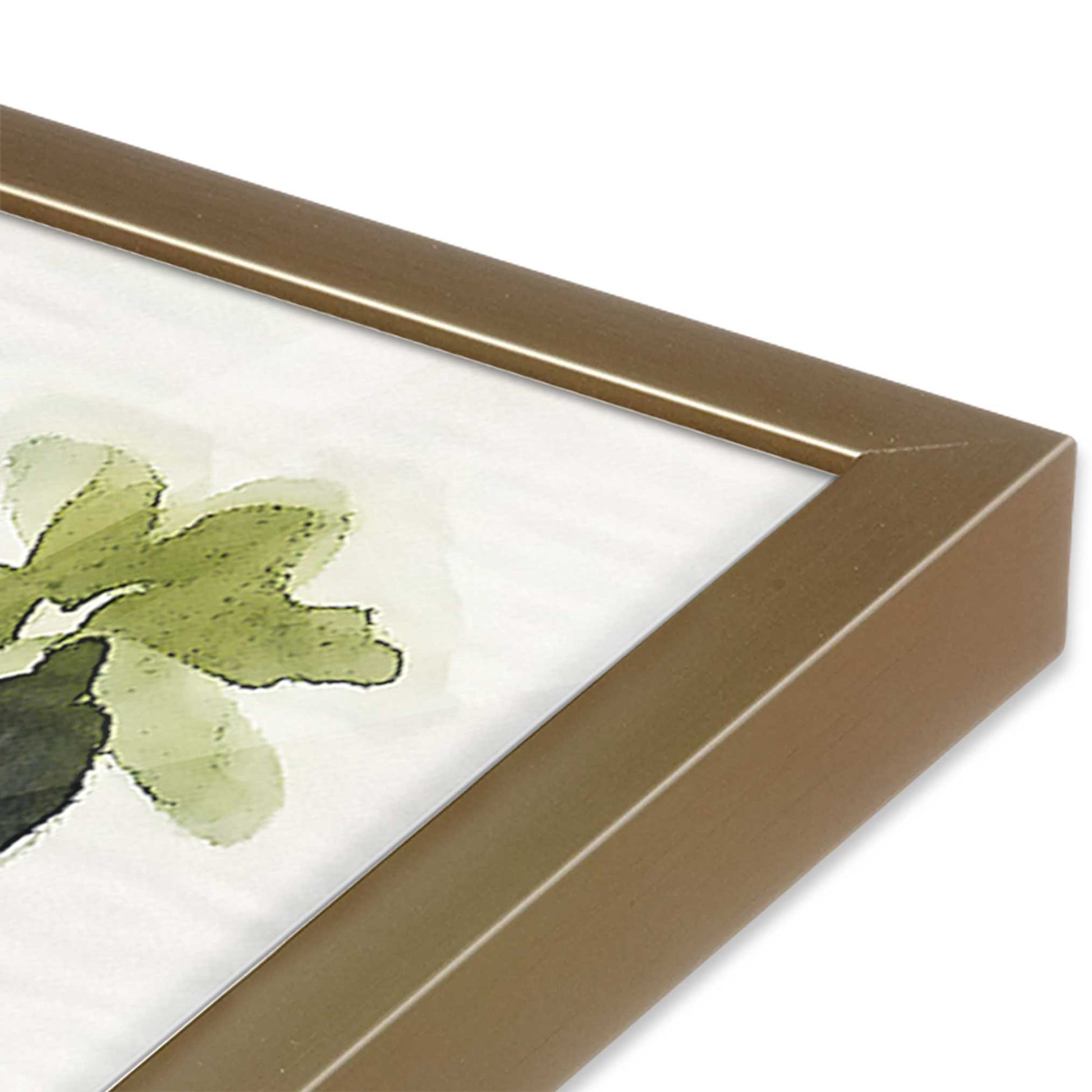 [Color:Brushed Gold], Picture of art in a Brushed Gold frame at an angle