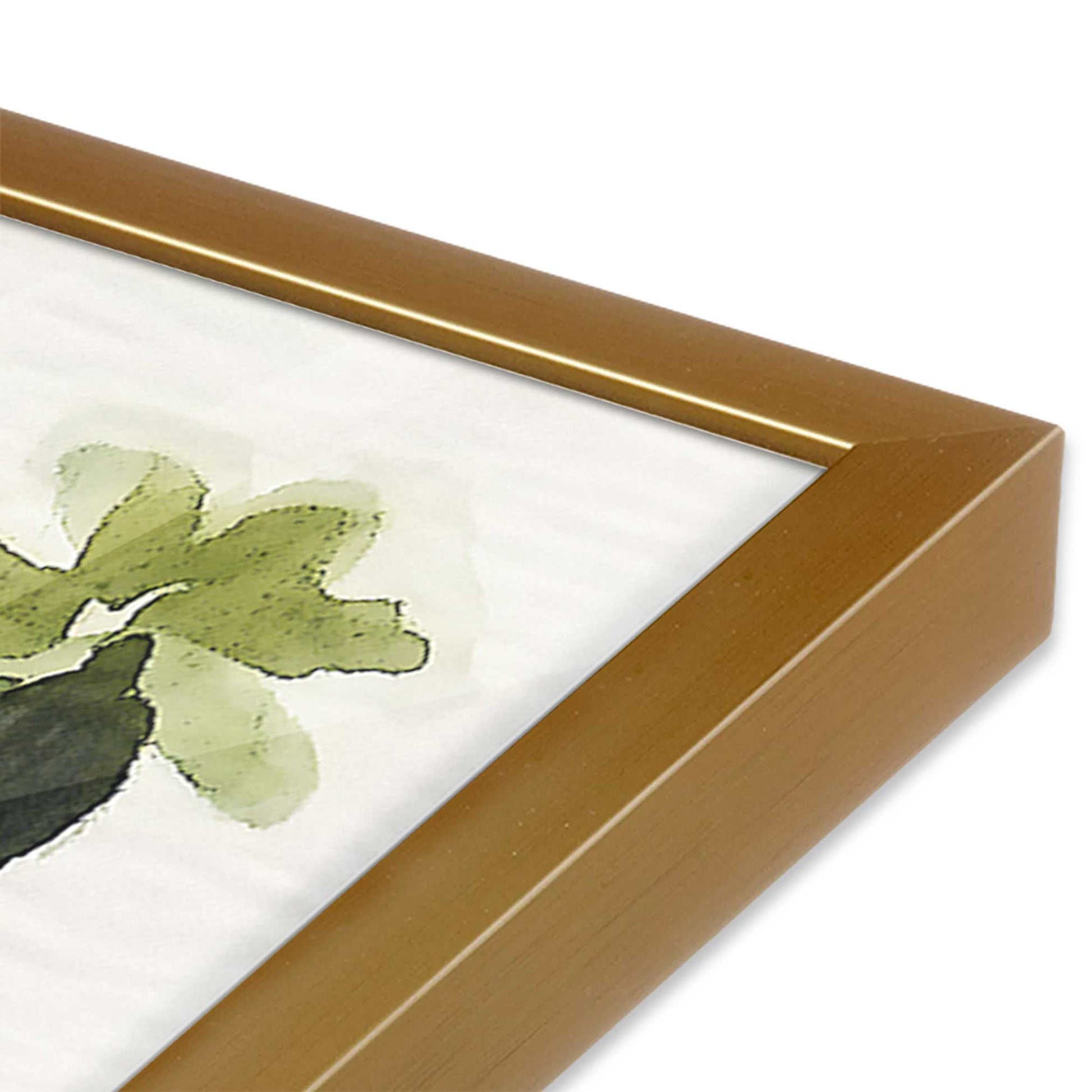 [Color:Polished Gold], Picture of art in a Polished Gold frame at an angle