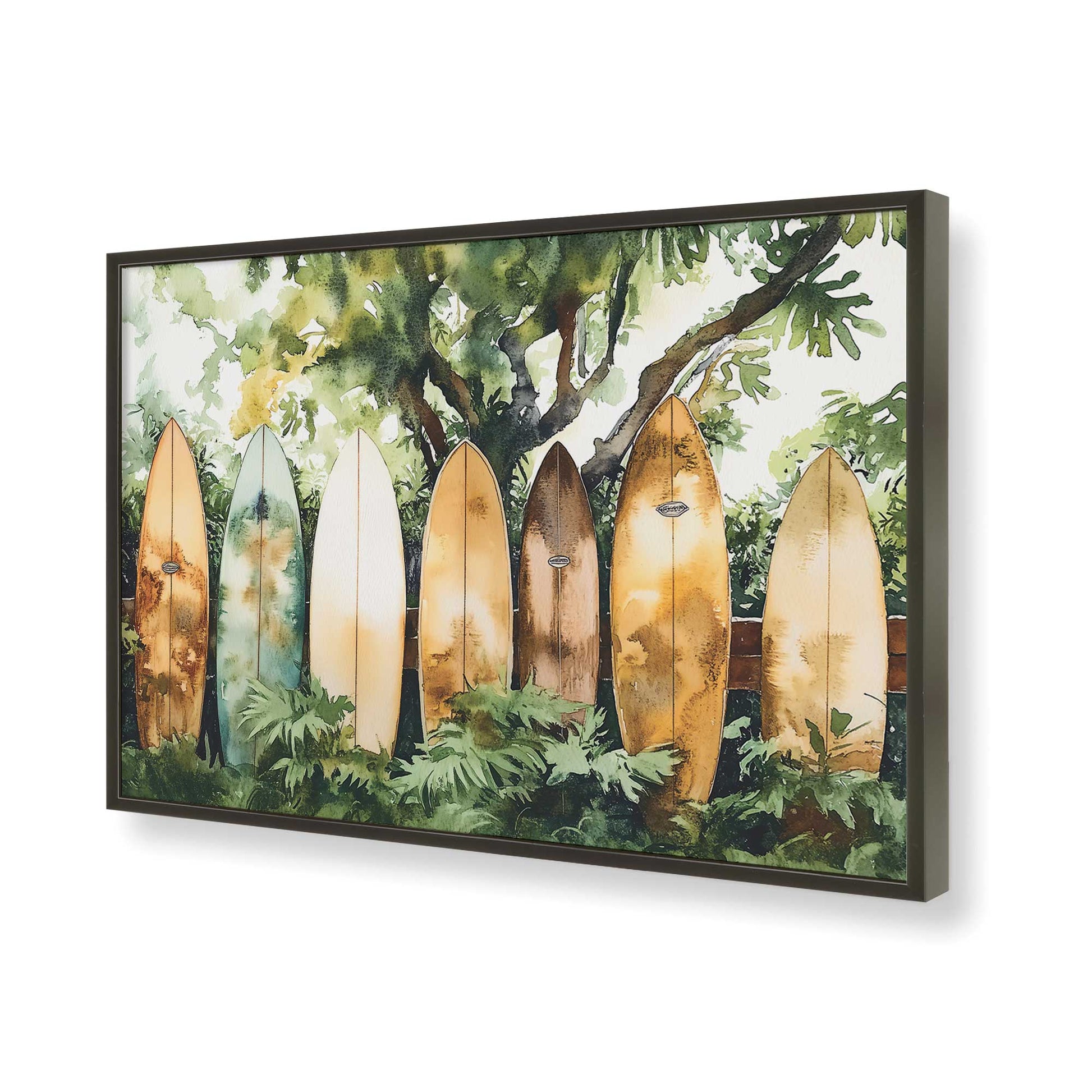 [Color:Satin Black], Picture of art in a Satin Black frame of the corner