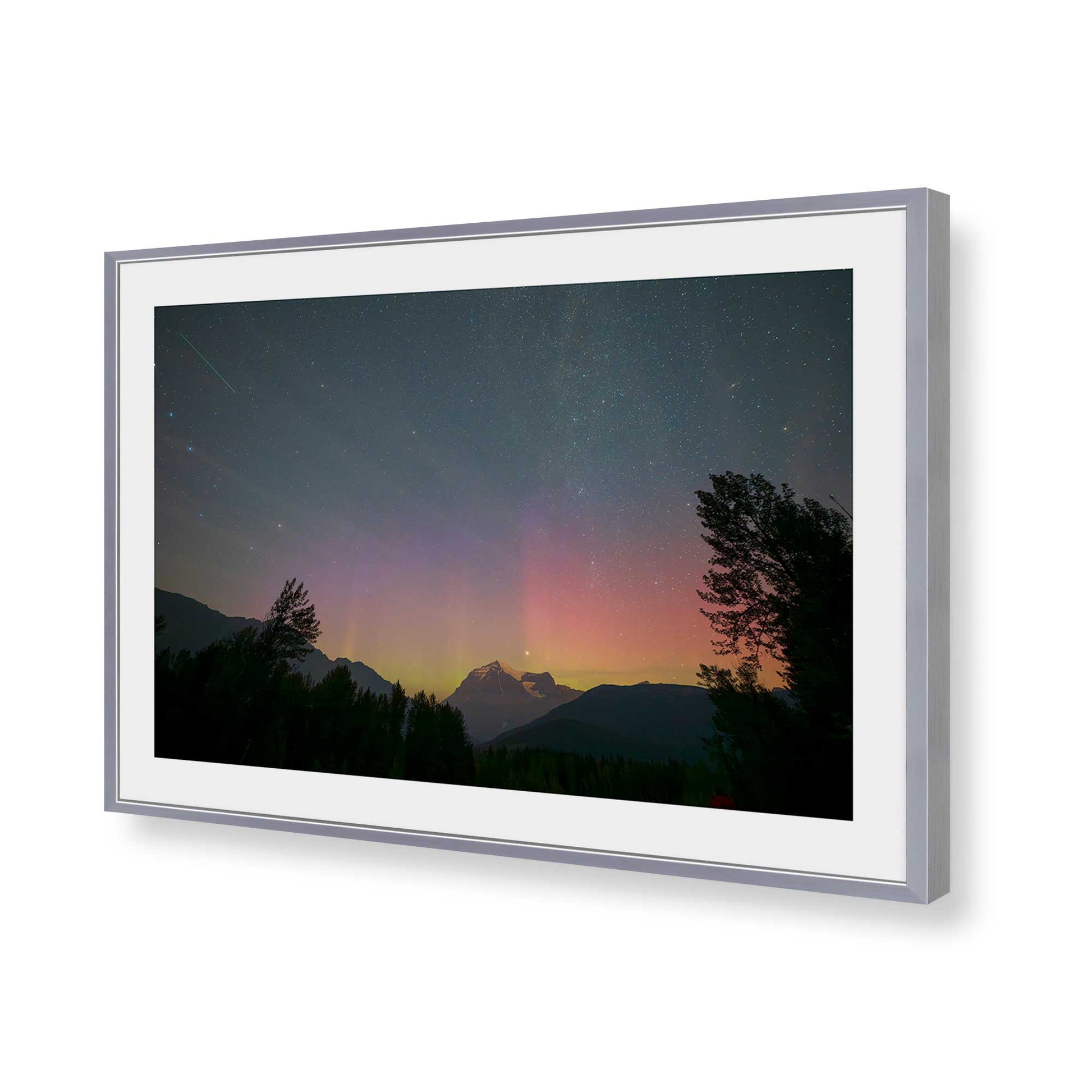 [Color:Polished Chrome], Picture of art in a Polished Chrome frame of the corner