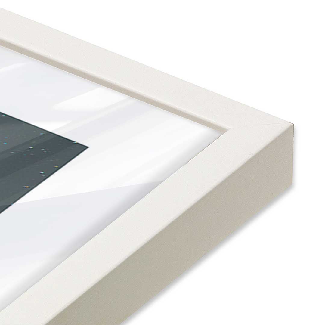 [Color:Opaque White], Picture of art in a Opaque White frame at an angle