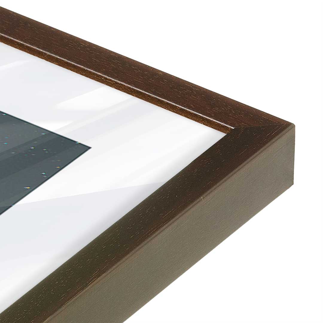 [Color:Brown], Picture of art in a Brown frame at an angle
