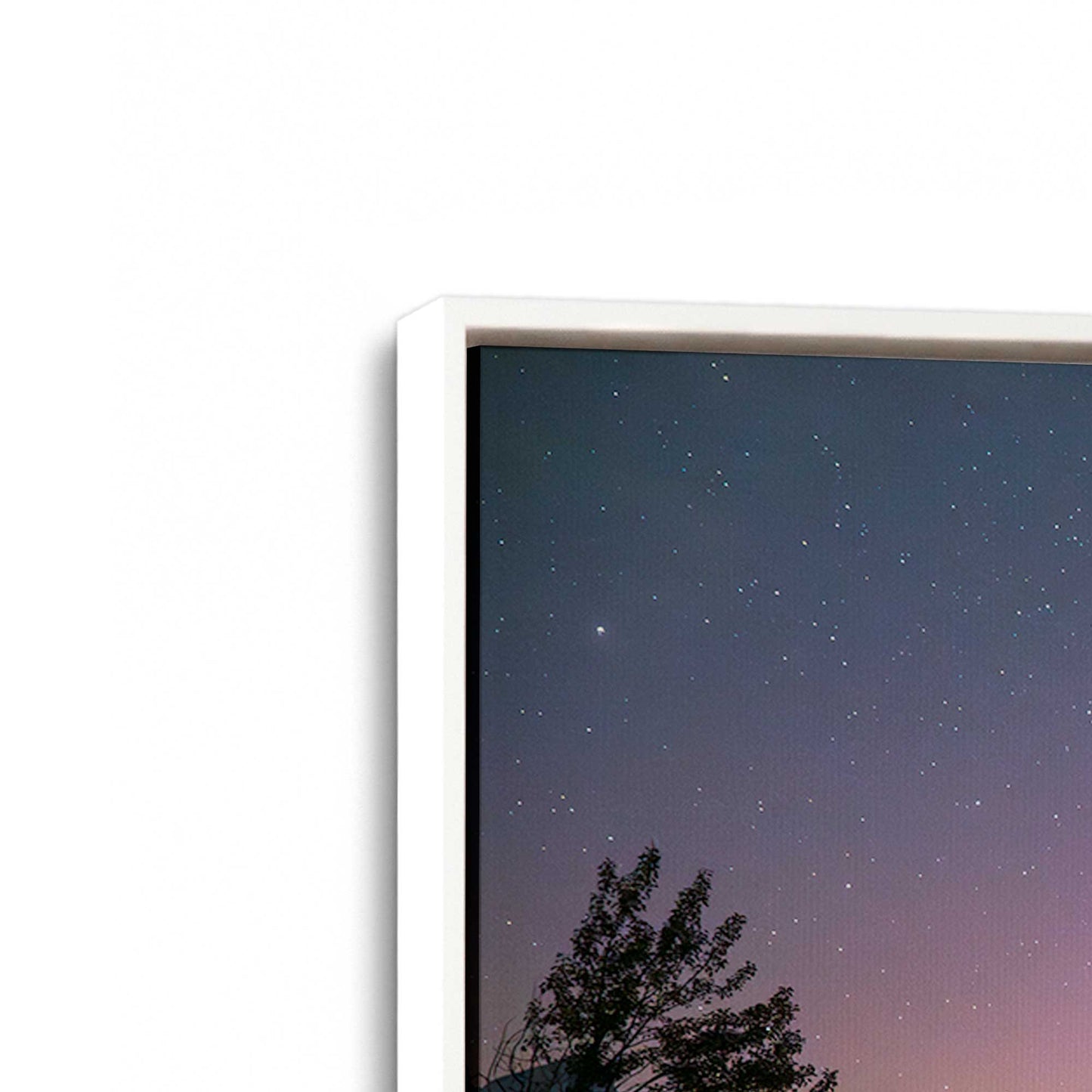 [Color:Opaque White], Picture of art in a White frame at an angle