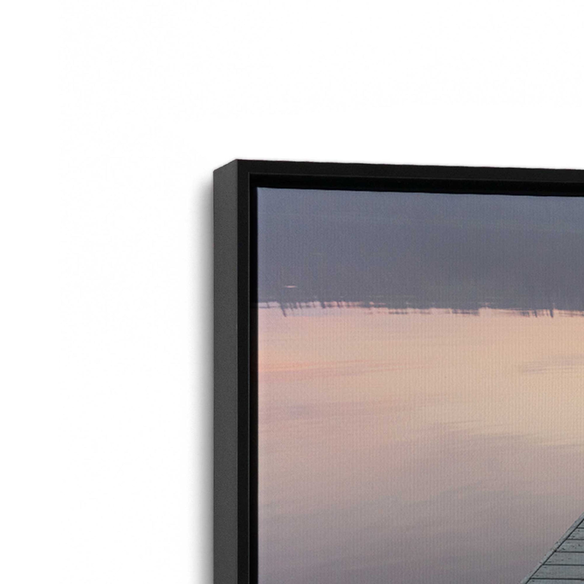 [Color:Satin Black], Picture of art in a Satin Black frame at an angle