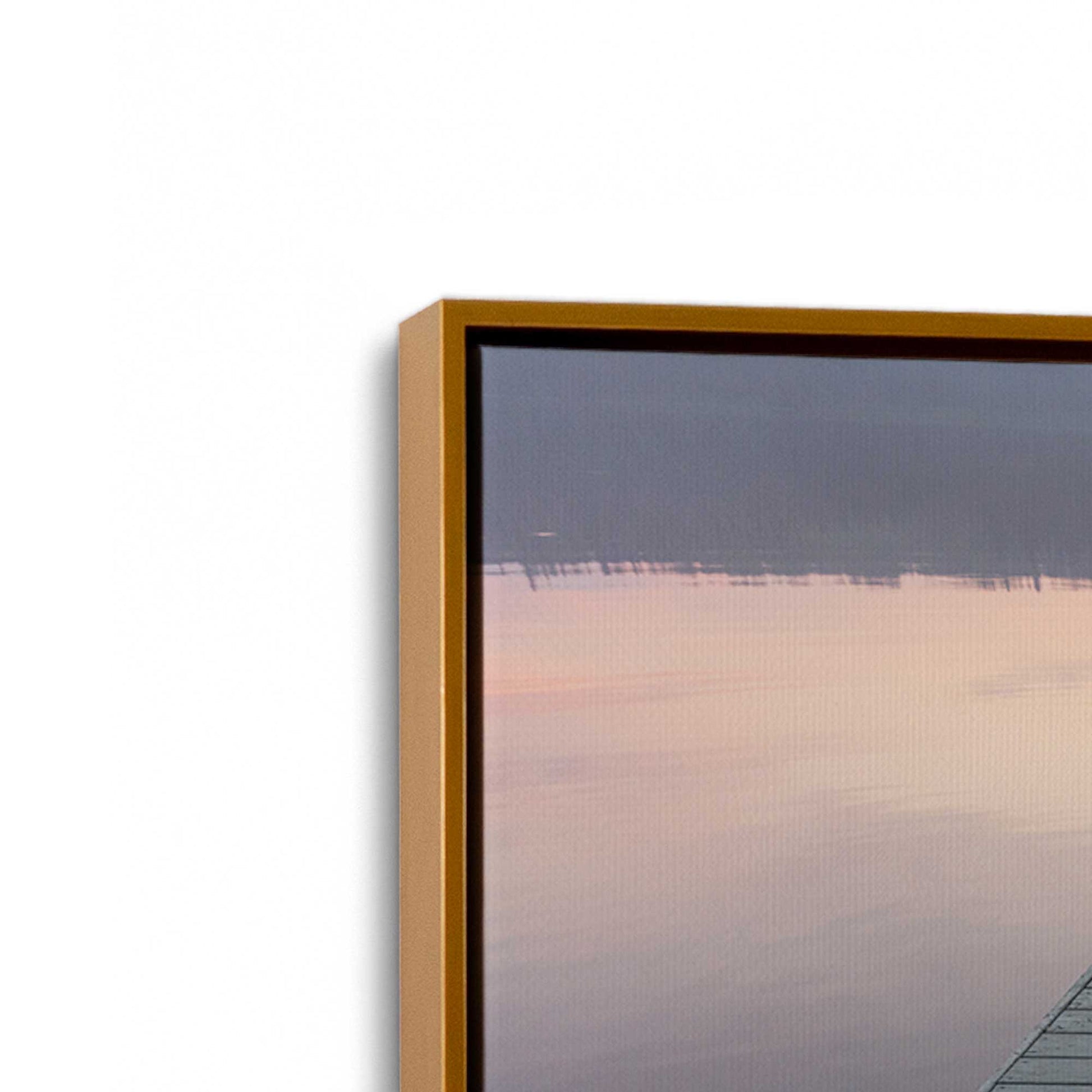 [Color:Polished Gold], Picture of art in a Polished Gold frame at an angle