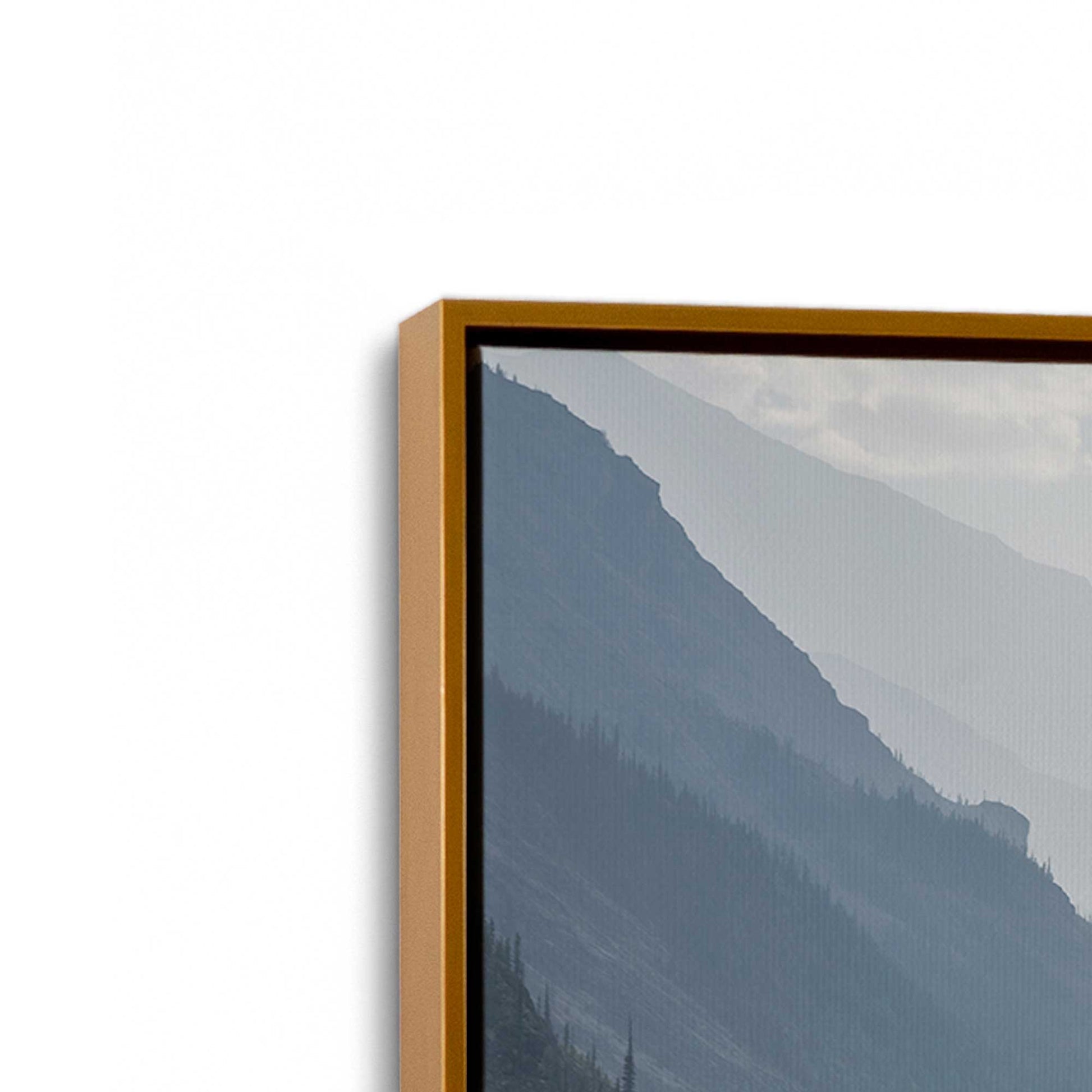 [Color:Polished Gold], Picture of art in a Polished Gold frame at an angle