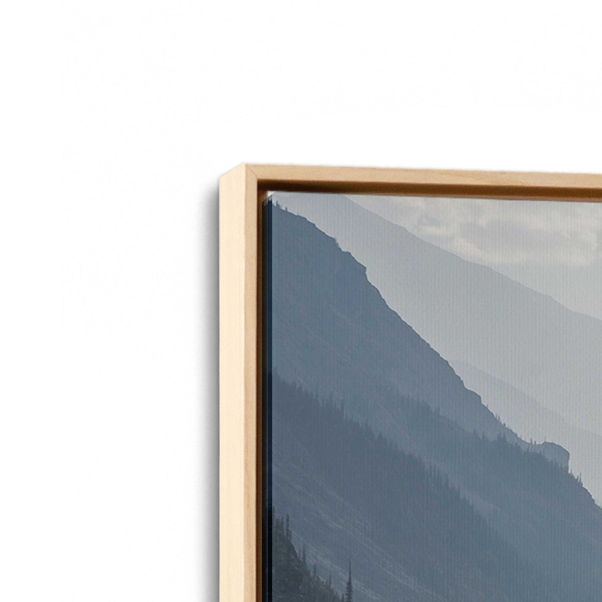 [Color:American Maple], Picture of art in a American Maple frame at an angle