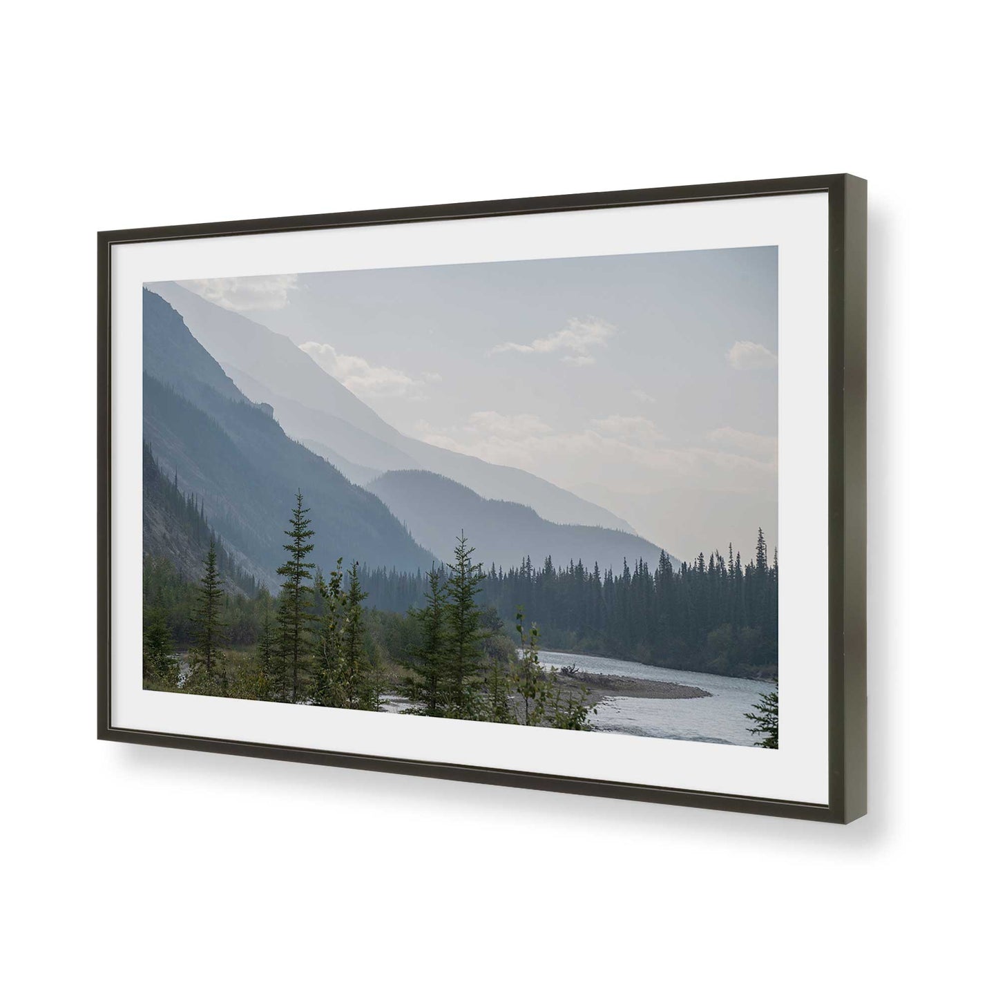 [Color:Satin Black], Picture of art in a Satin Black frame of the corner