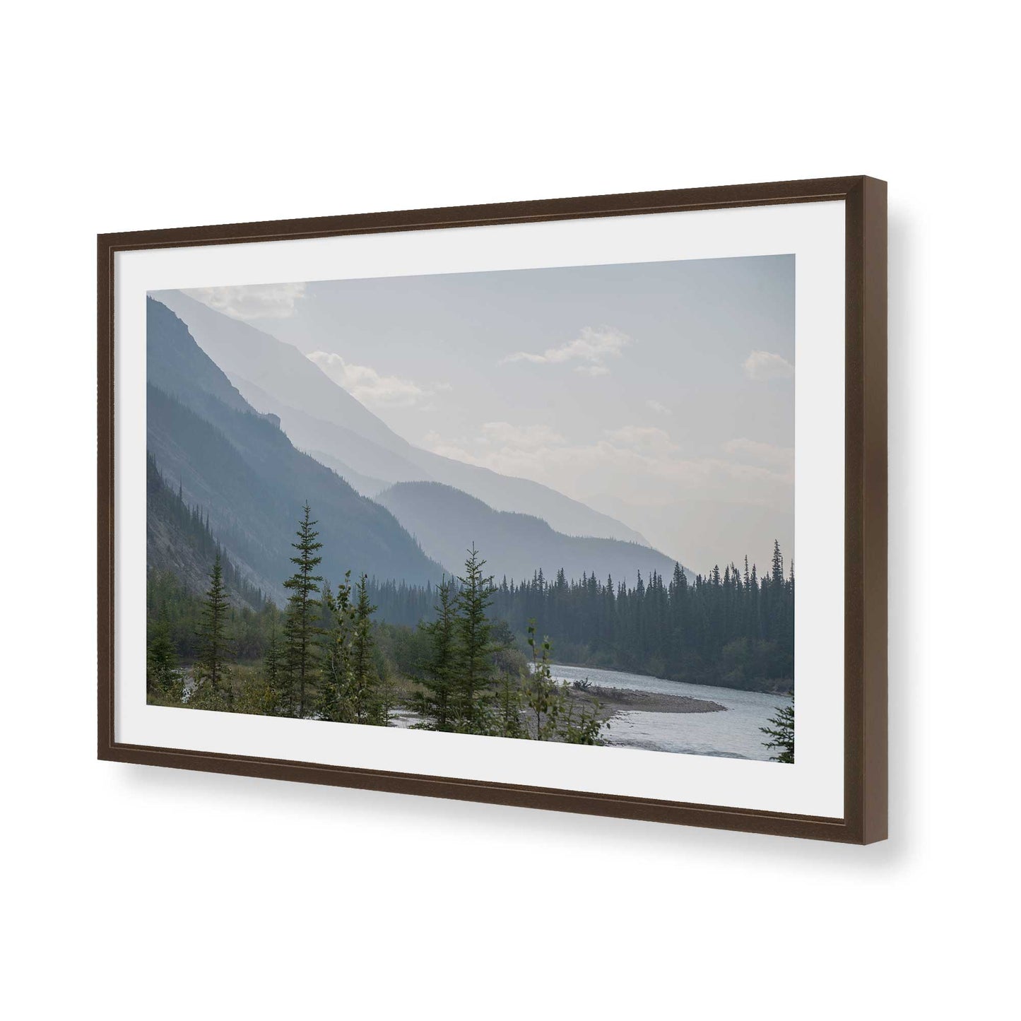 [Color:Brown], Picture of art in a Brown frame of the corner