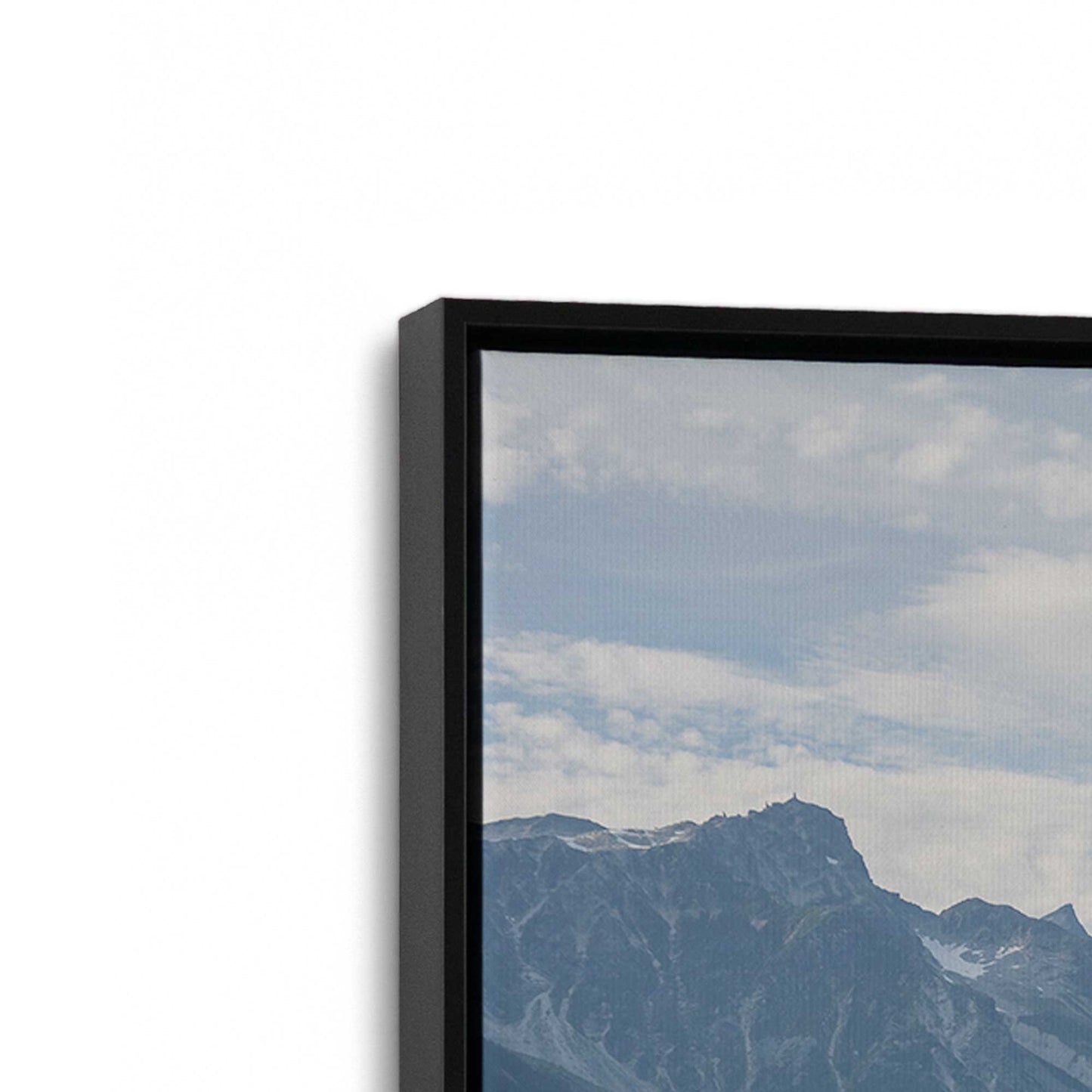 [Color:Satin Black], Picture of art in a Satin Black frame at an angle
