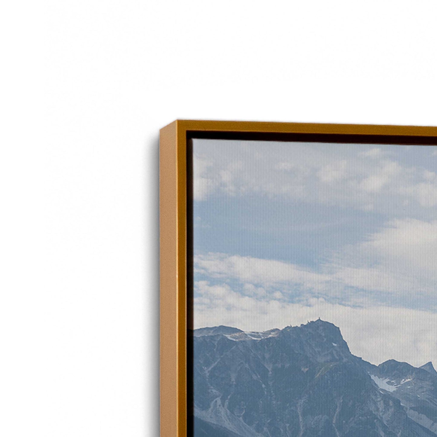 [Color:Polished Gold], Picture of art in a Polished Gold frame at an angle