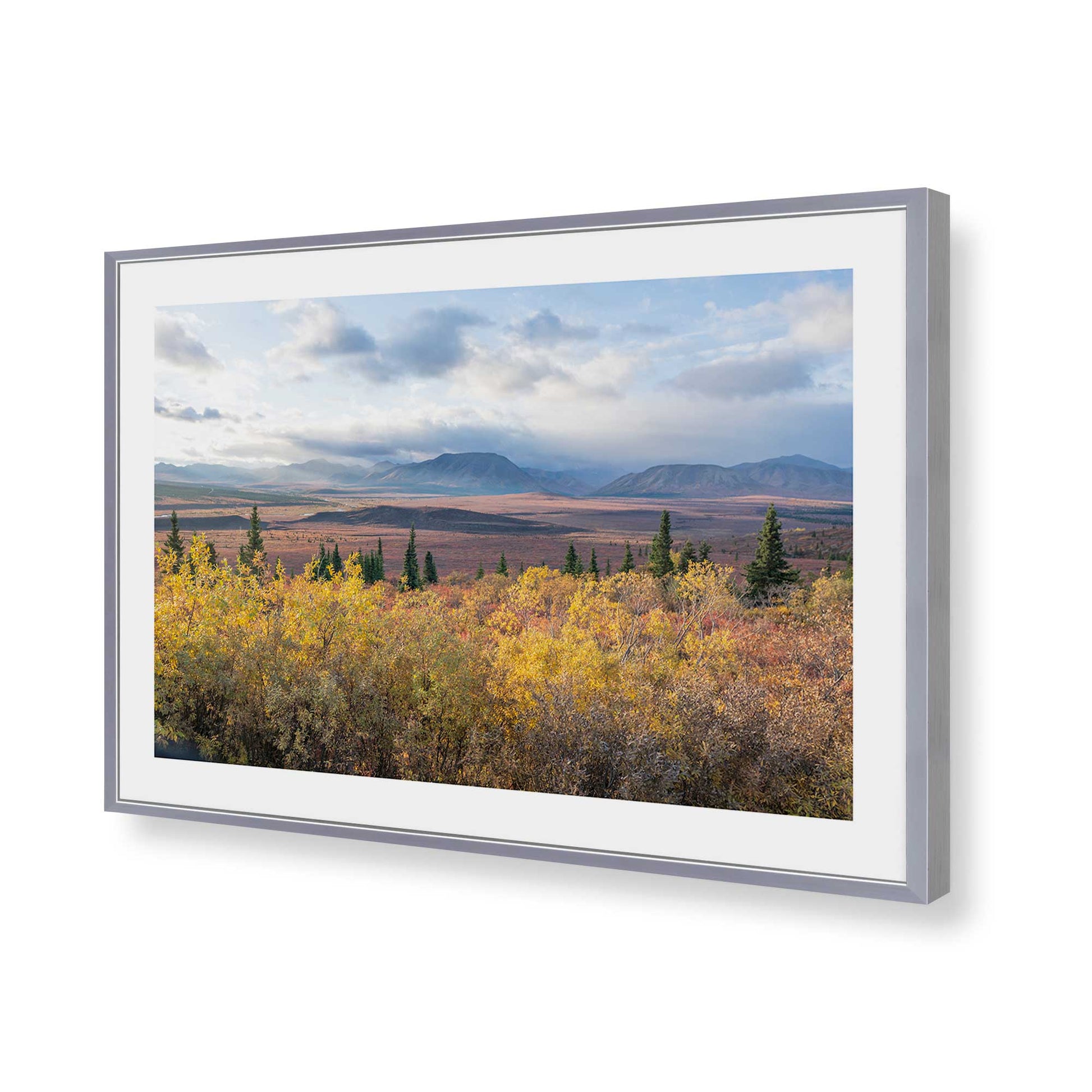[Color:Polished Chrome], Picture of art in a Polished Chrome frame of the corner