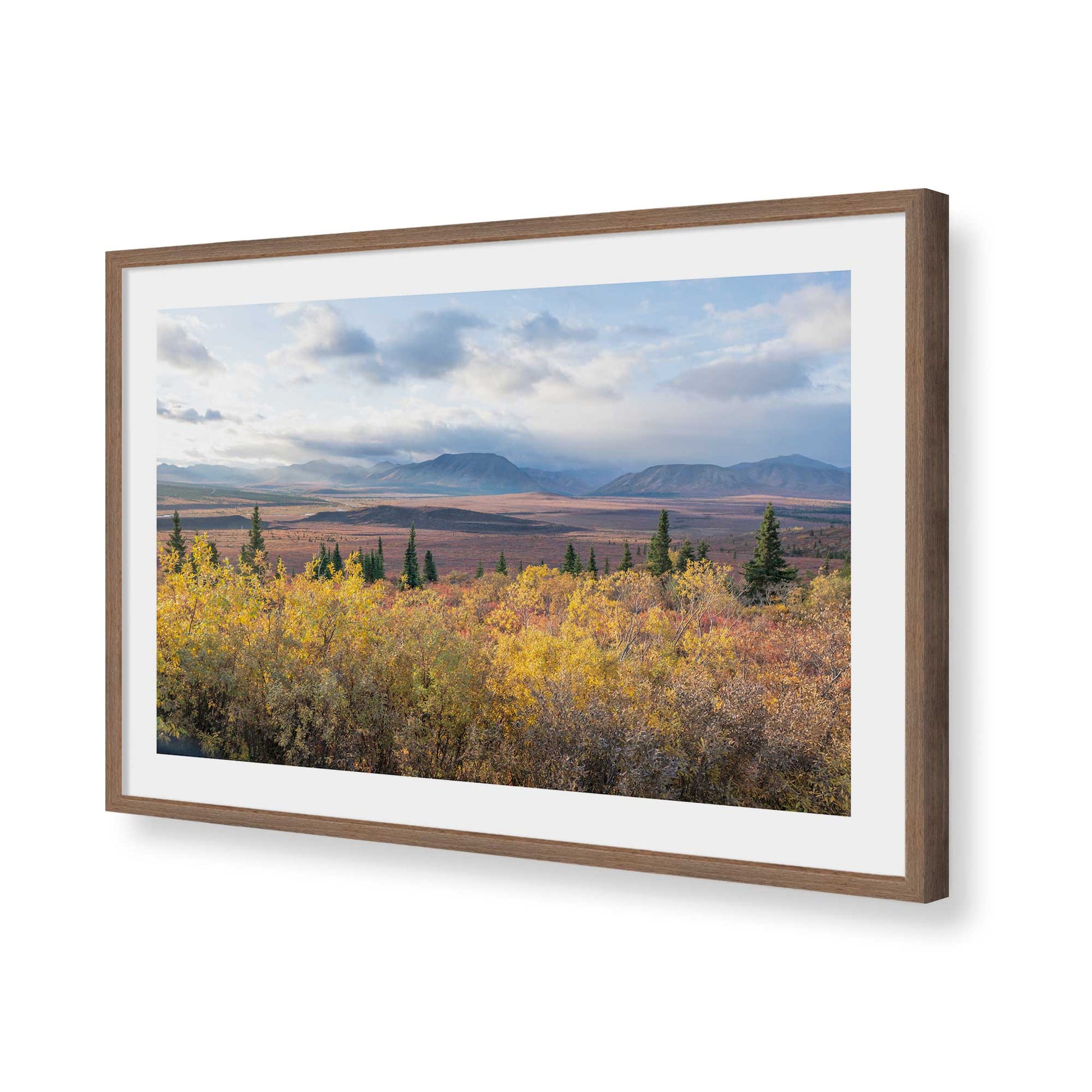 [Color:Walnut], Picture of art in a Walnut frame of the corner