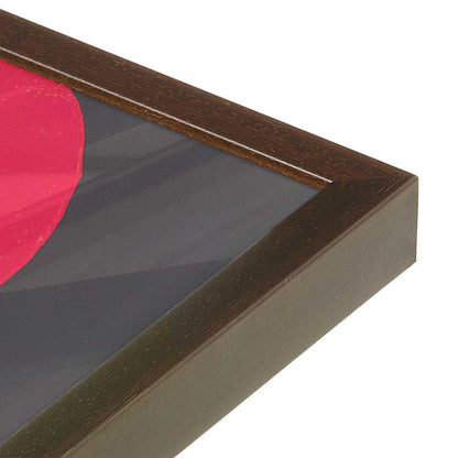 [Color:Brown], Picture of art in a Brown frame at an angle