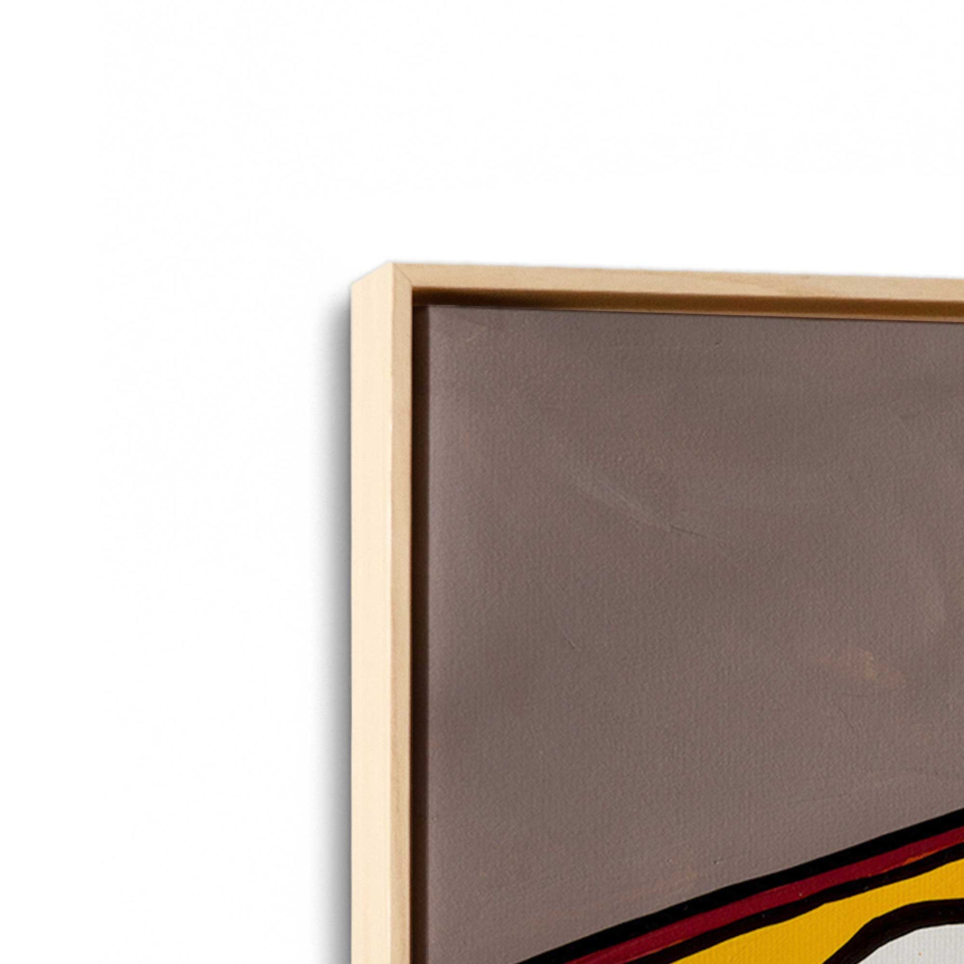 [Color:American Maple], Picture of art in a American Maple frame at an angle