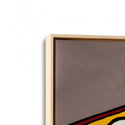 [Color:American Maple], Picture of art in a American Maple frame at an angle