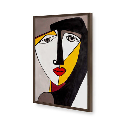 [Color:Brown], Picture of art in a Brown frame of the corner