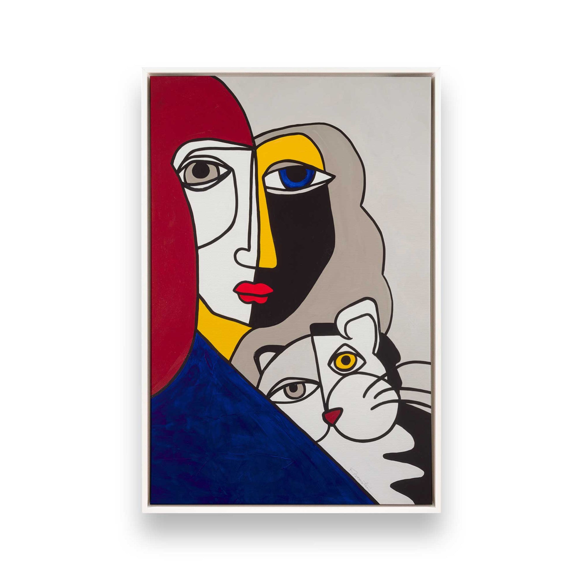 [Color:Opaque White], Picture of art in a White frame