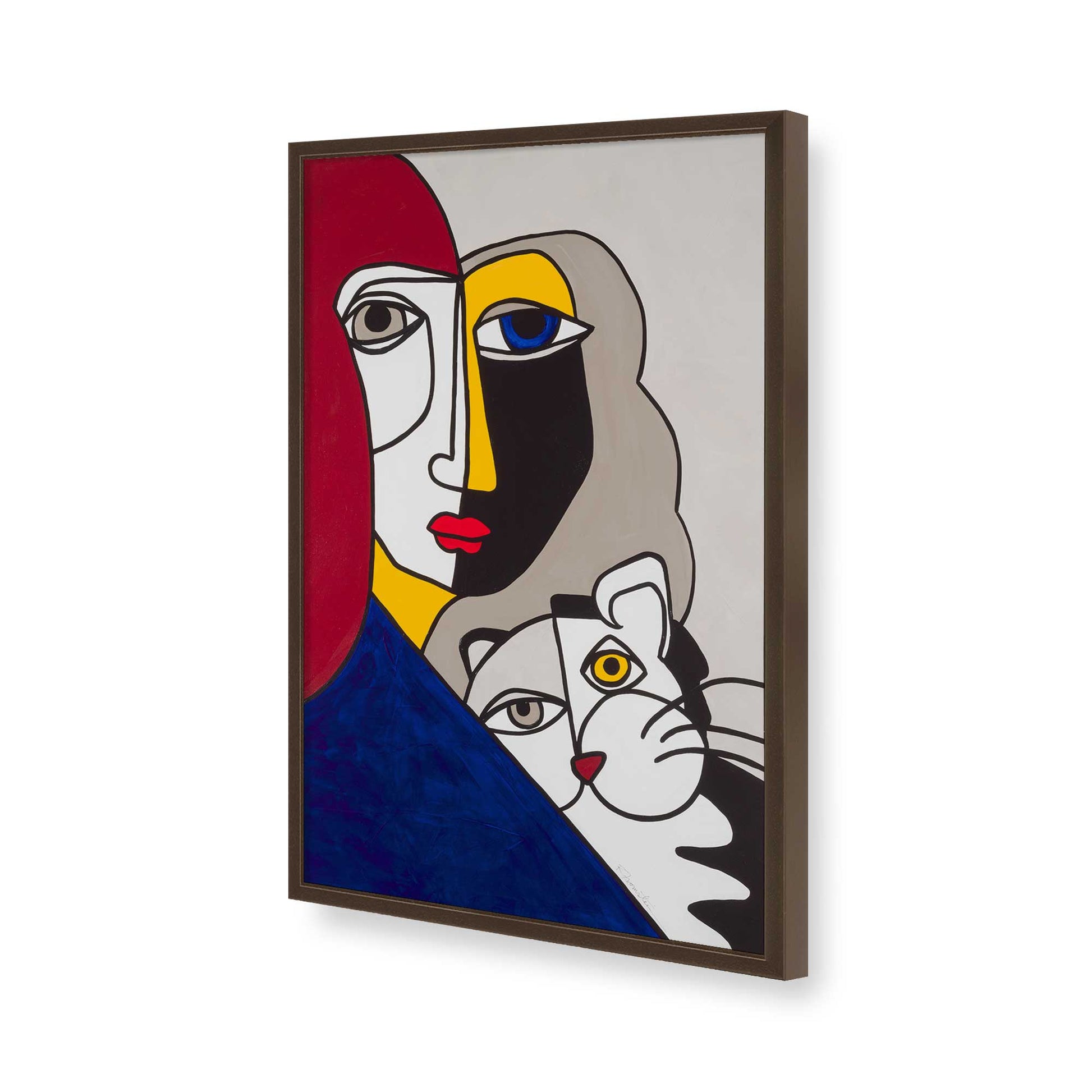 [Color:Brown], Picture of art in a Brown frame of the corner