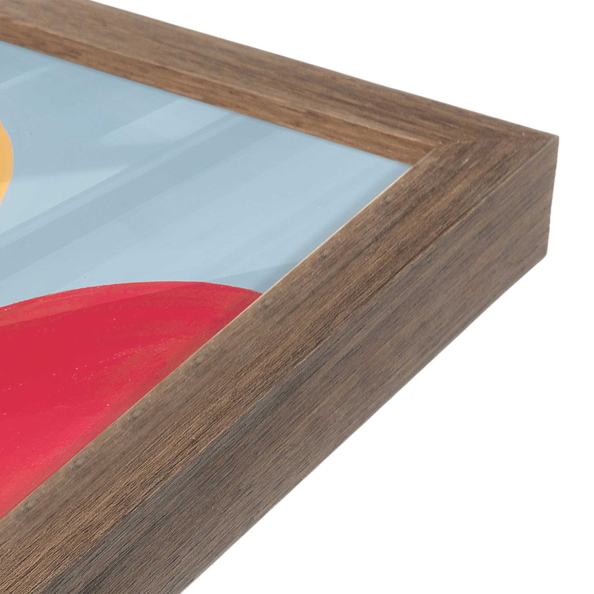 [Color:Walnut], Picture of art in a Walnut frame at an angle