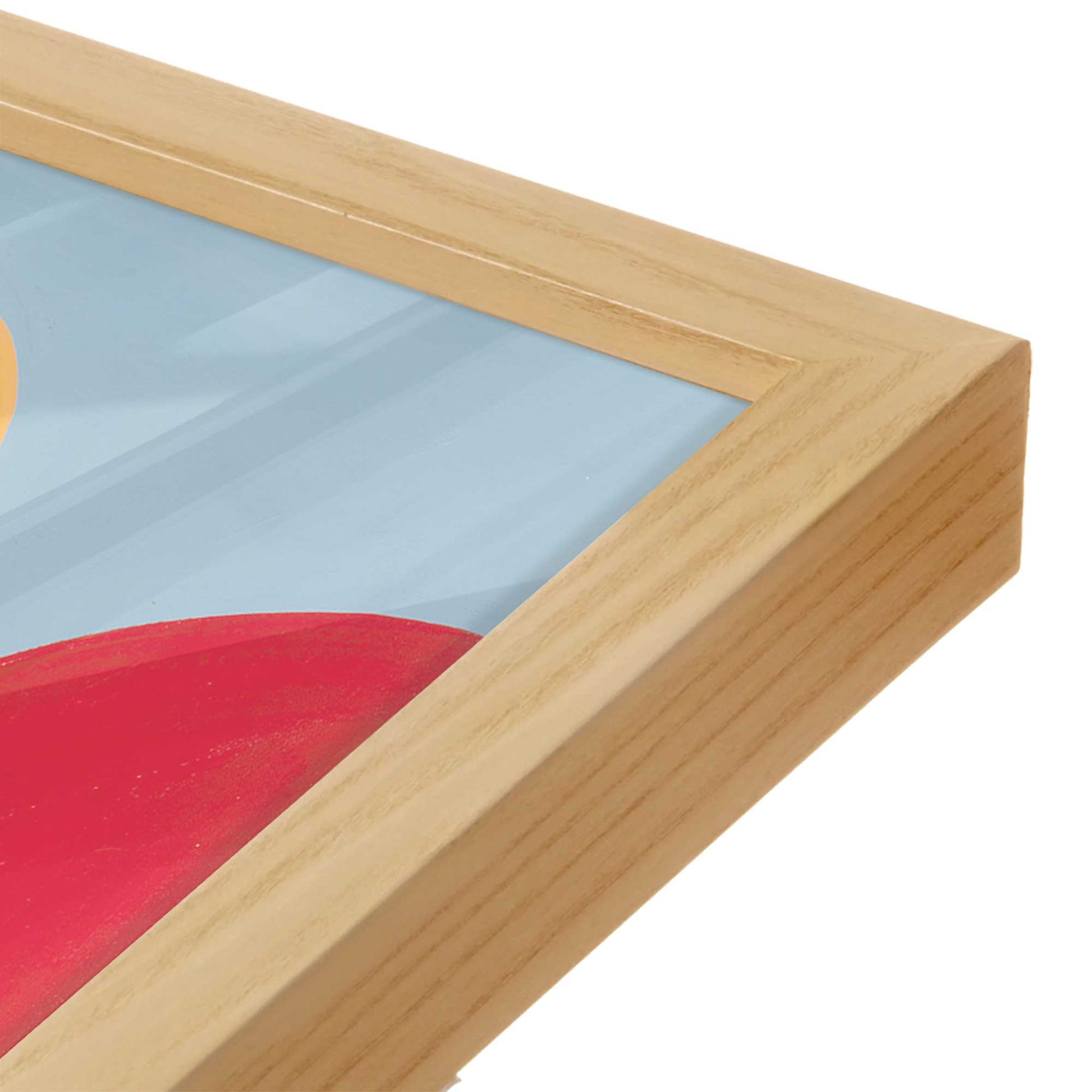 [Color:American Maple], Picture of art in a American Maple frame at an angle