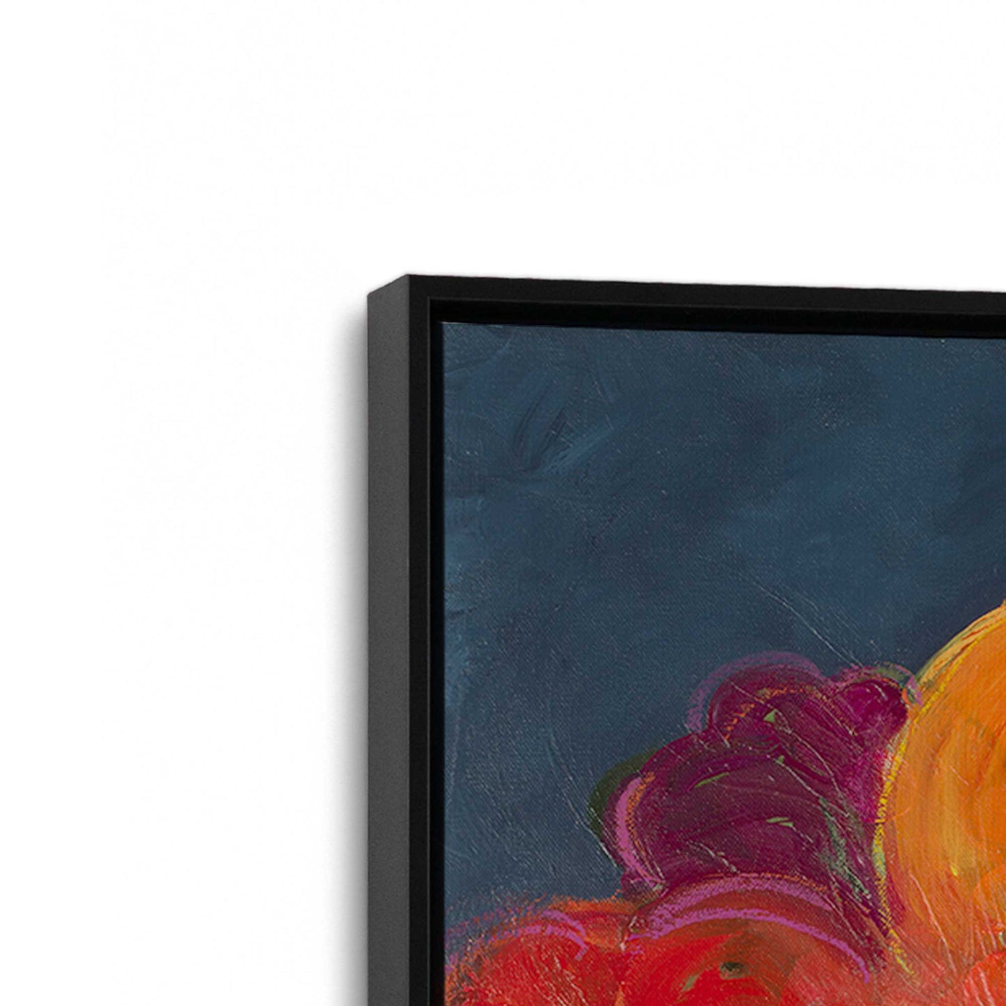 [Color:Satin Black], Picture of art in a Satin Black frame at an angle