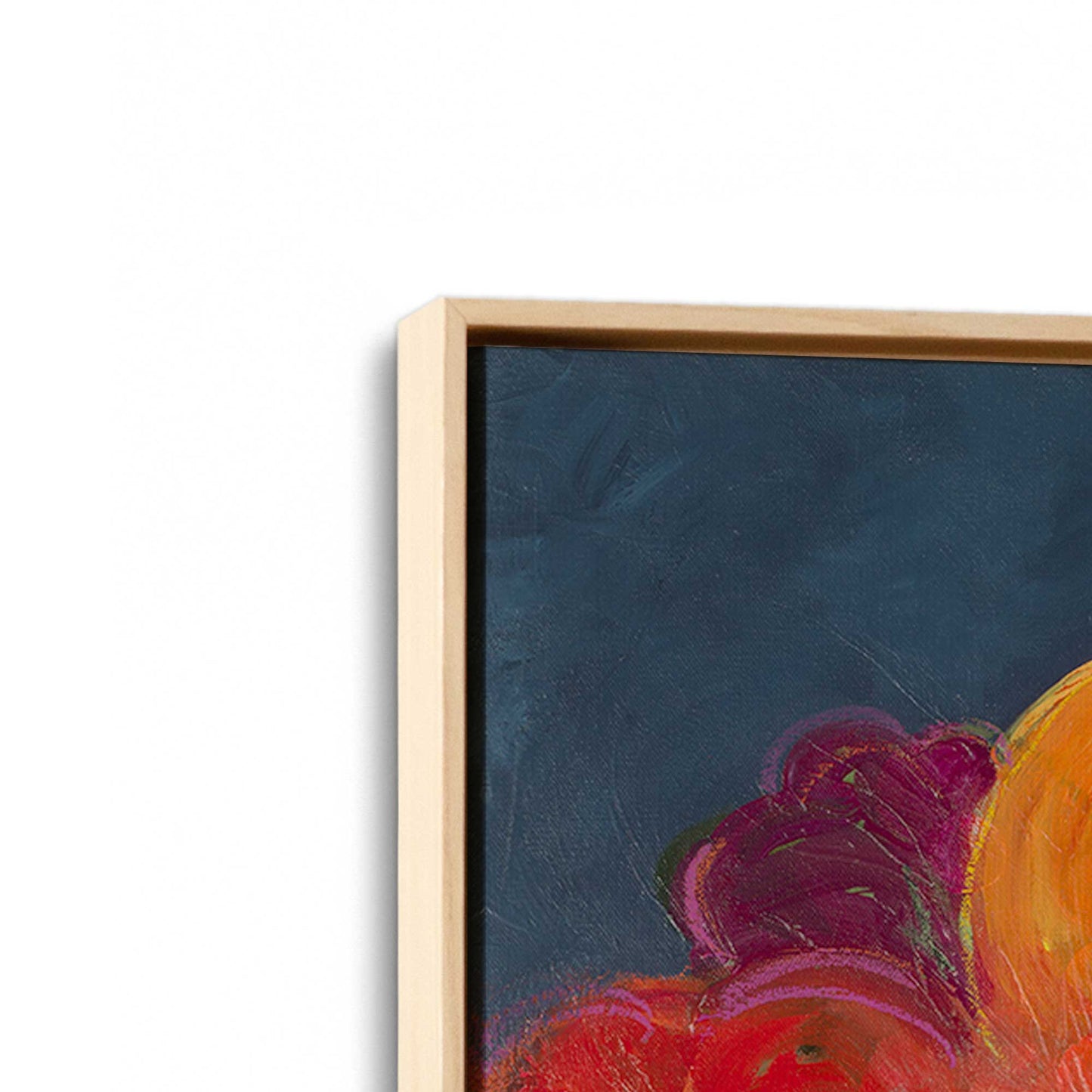 [Color:American Maple], Picture of art in a American Maple frame at an angle
