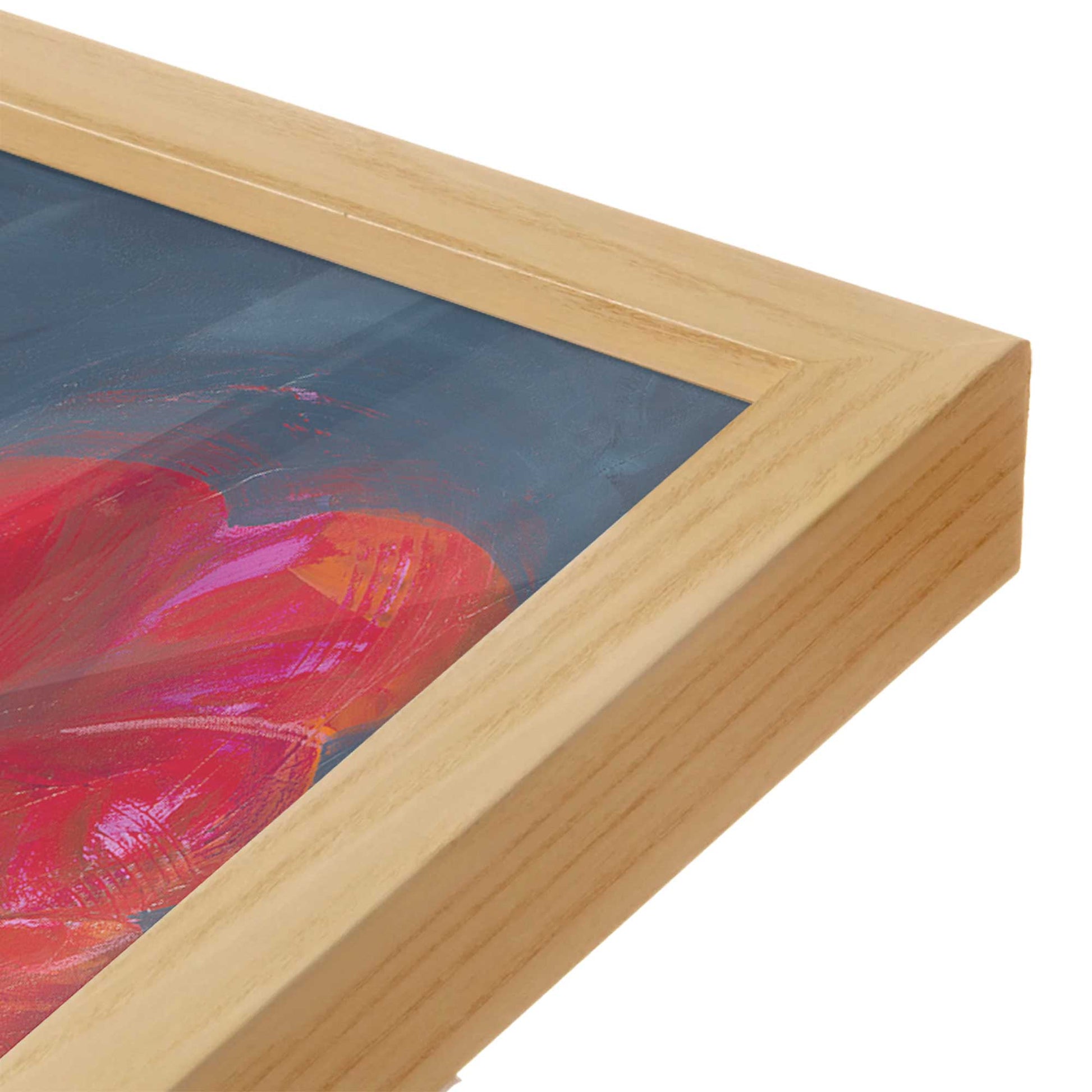 [Color:American Maple], Picture of art in a American Maple frame at an angle